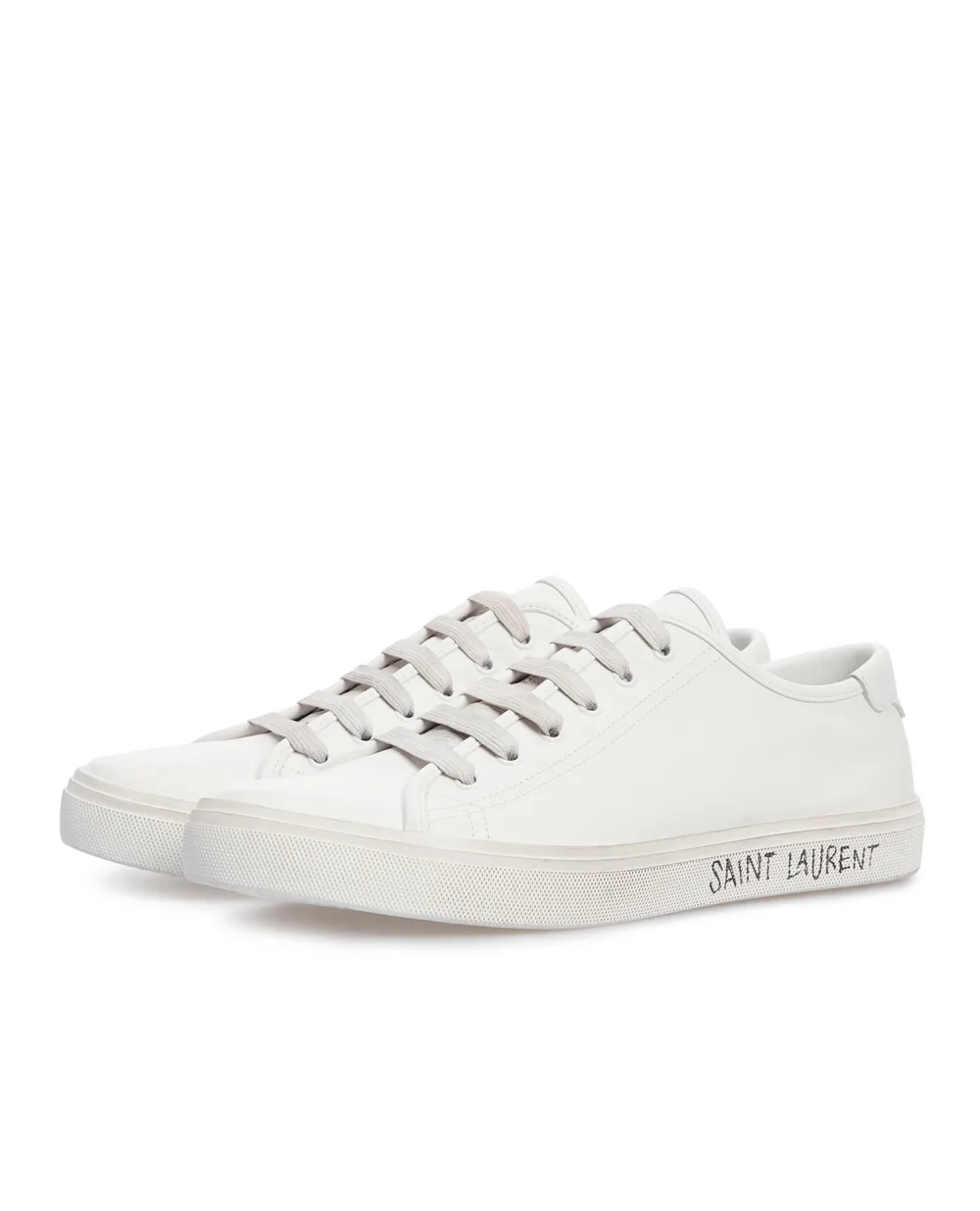 Кожаные кеды Malibu Saint Laurent 649250-00NG0, белый цвет • Купить в интернет-магазине Kameron