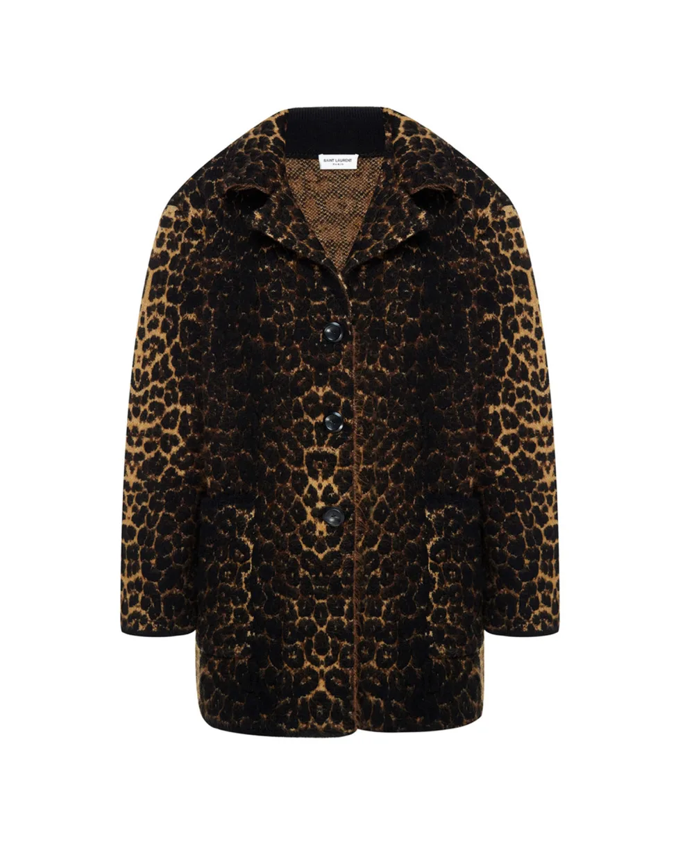 Шерстяное пальто Saint Laurent 633418-YARC2, разноцветный цвет • Купить в интернет-магазине Kameron