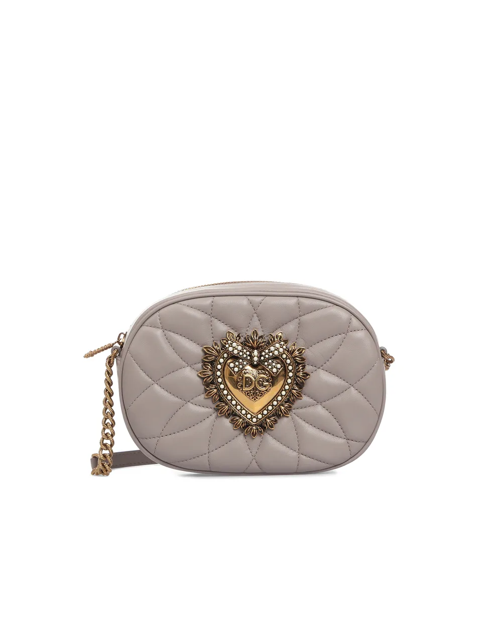 Кожаная сумка Devotion Dolce&Gabbana BB6704-AV967-S, бежевый цвет • Купить в интернет-магазине Kameron