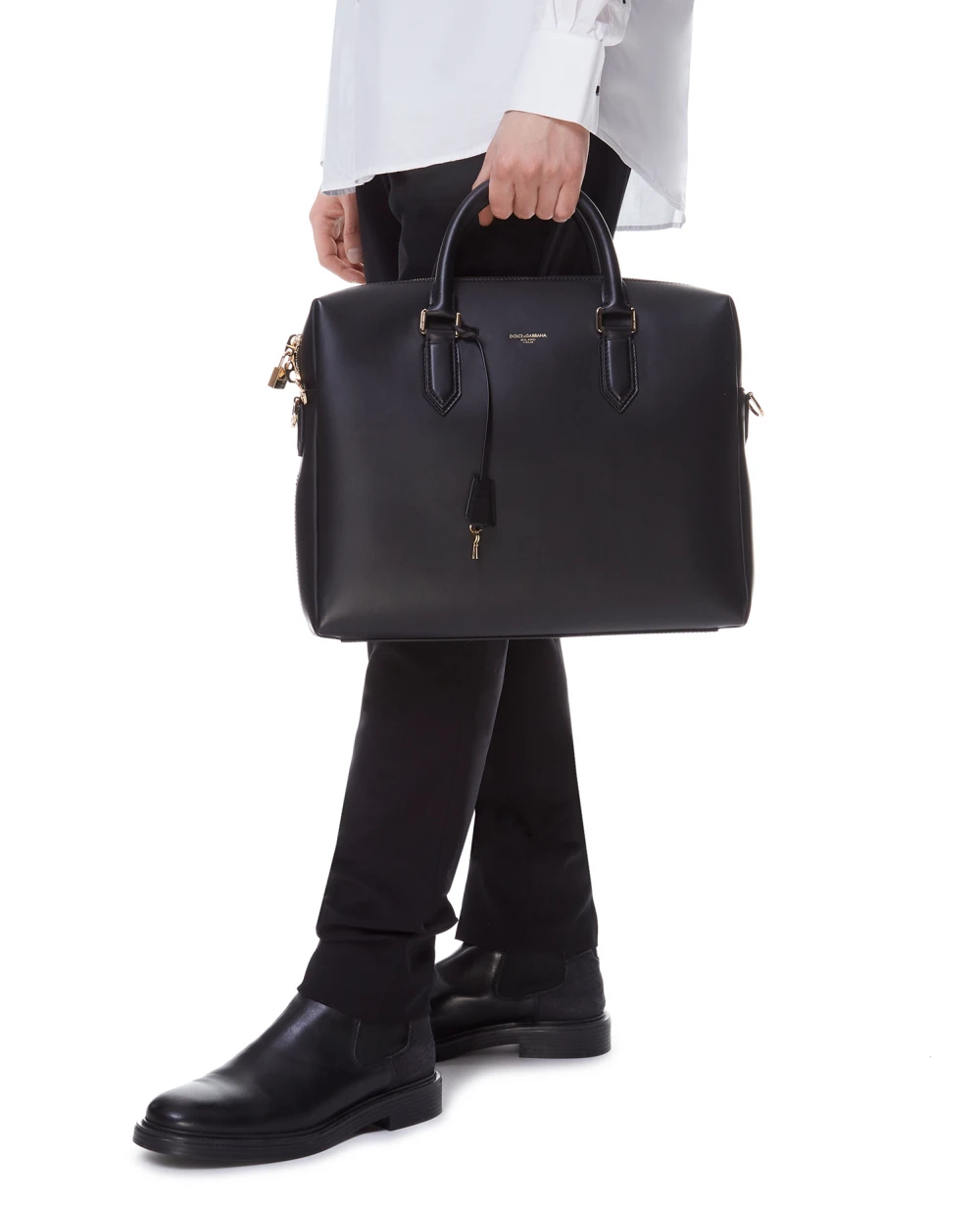 Кожаная сумка Dolce&Gabbana BM1590-AC954, черный цвет • Купить в интернет-магазине Kameron