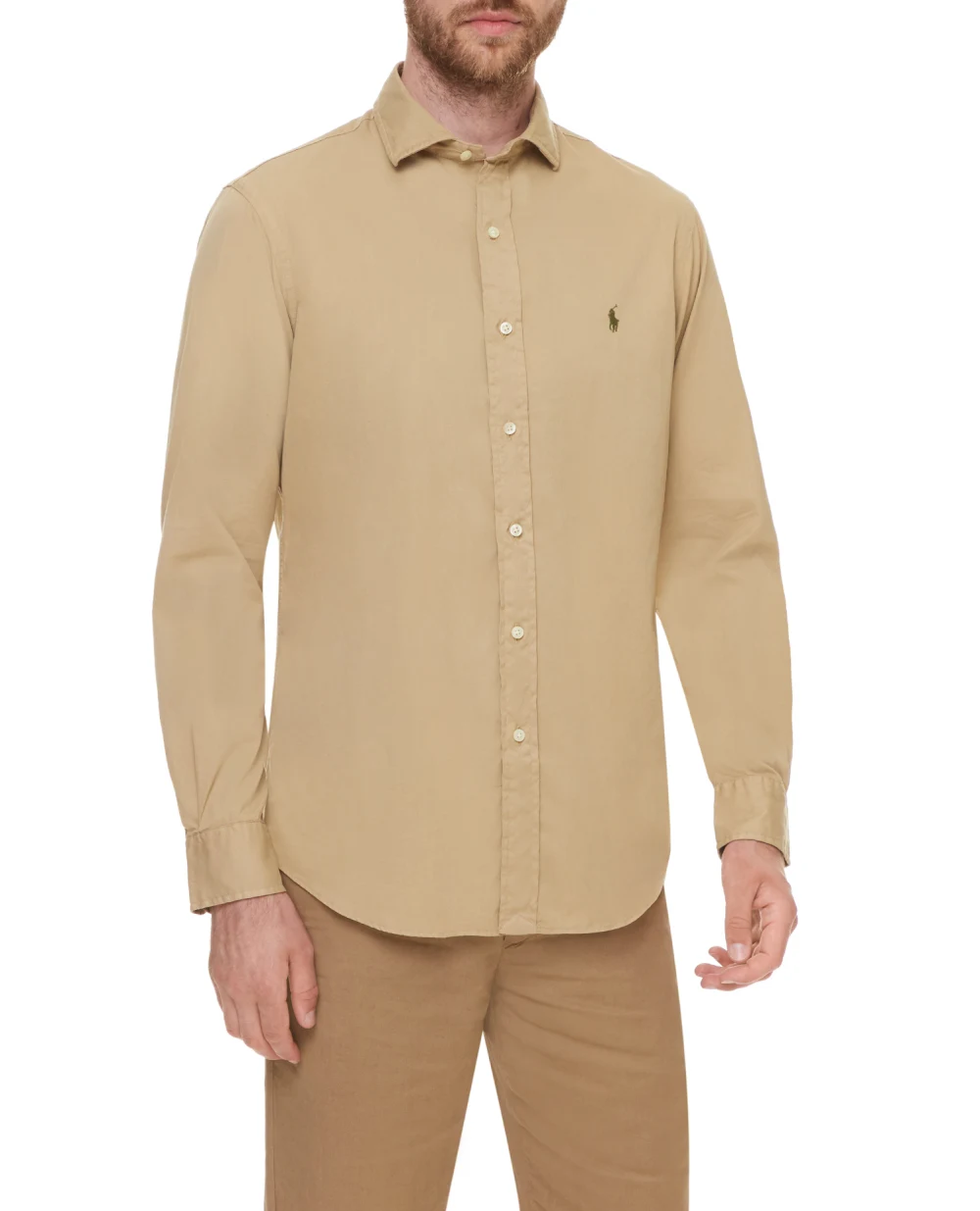 Рубашка Polo Ralph Lauren 710829423007, бежевый цвет • Купить в интернет-магазине Kameron