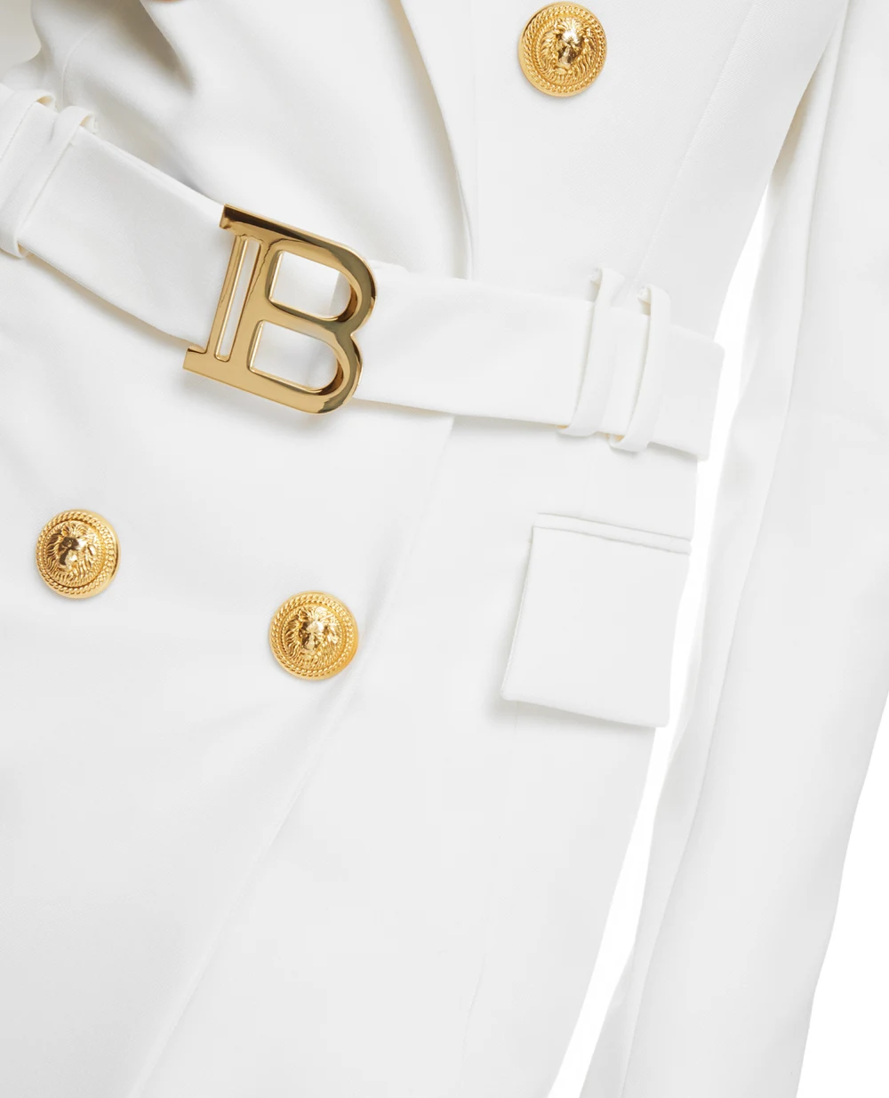 Шерстяное платье Balmain WF1R9190132L, белый цвет • Купить в интернет-магазине Kameron