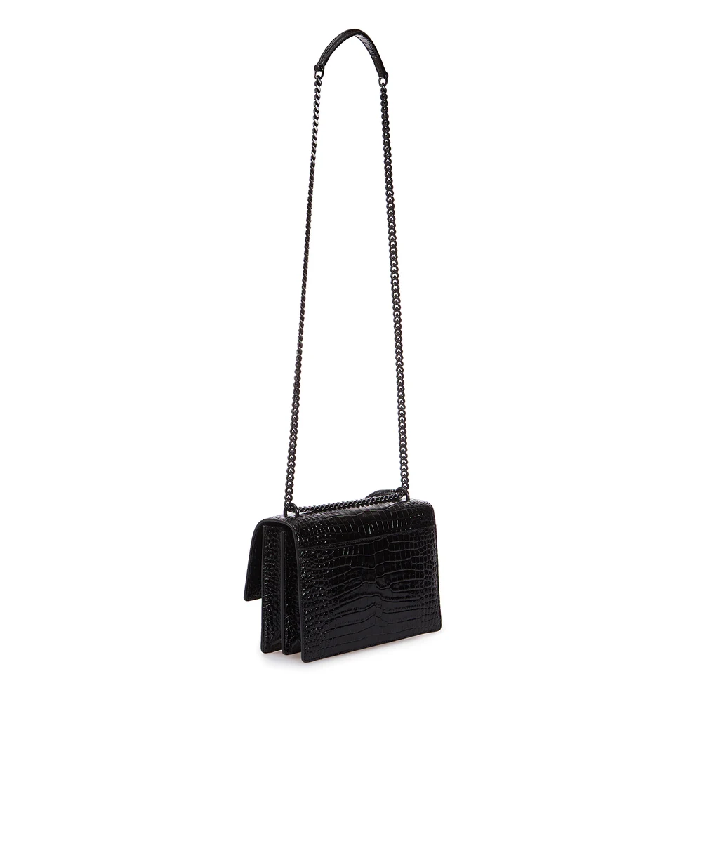 Кожаная сумка Sunset Medium Saint Laurent 442906-DND0U-, черный цвет • Купить в интернет-магазине Kameron
