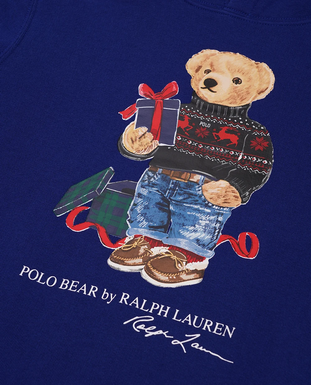 Детское худи хлопковое Polo Bear Polo Ralph Lauren Kids 322920645002, синий цвет • Купить в интернет-магазине Kameron