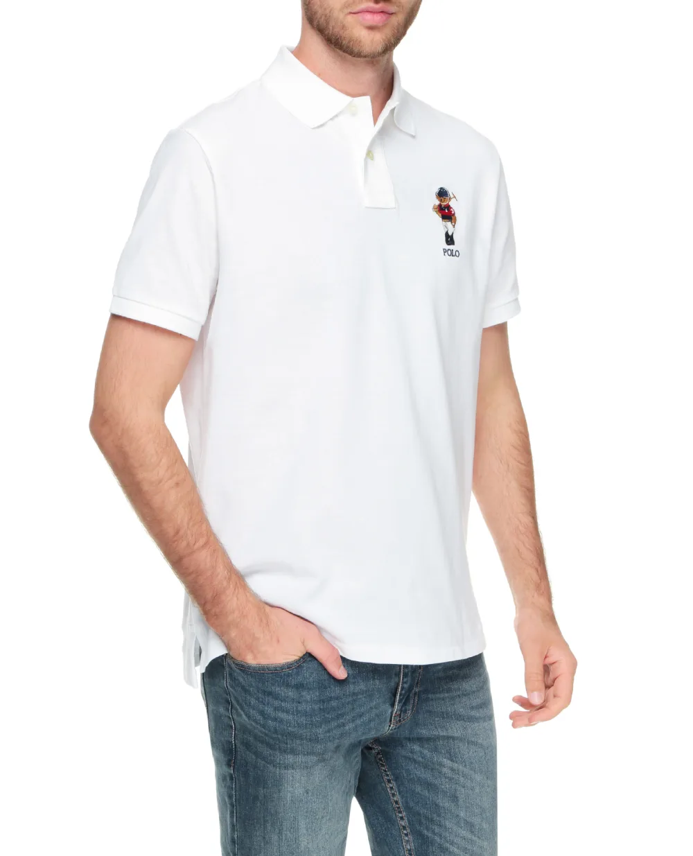 Поло Polo Ralph Lauren 710853313001, белый цвет • Купить в интернет-магазине Kameron