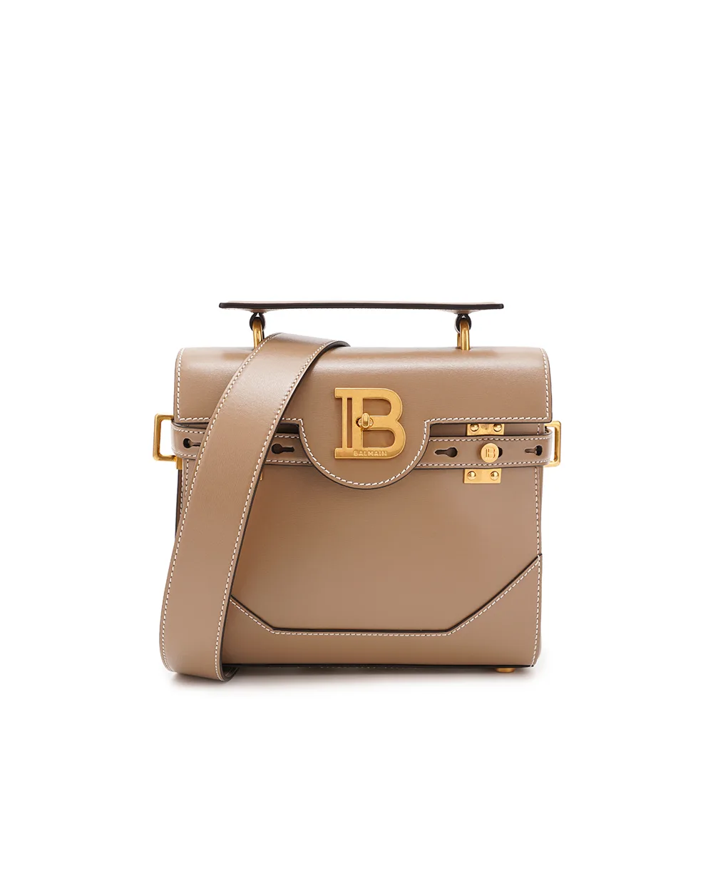 Кожаная сумка B-Buzz 23 Balmain DN1DB526LSLX, бежевый цвет • Купить в интернет-магазине Kameron