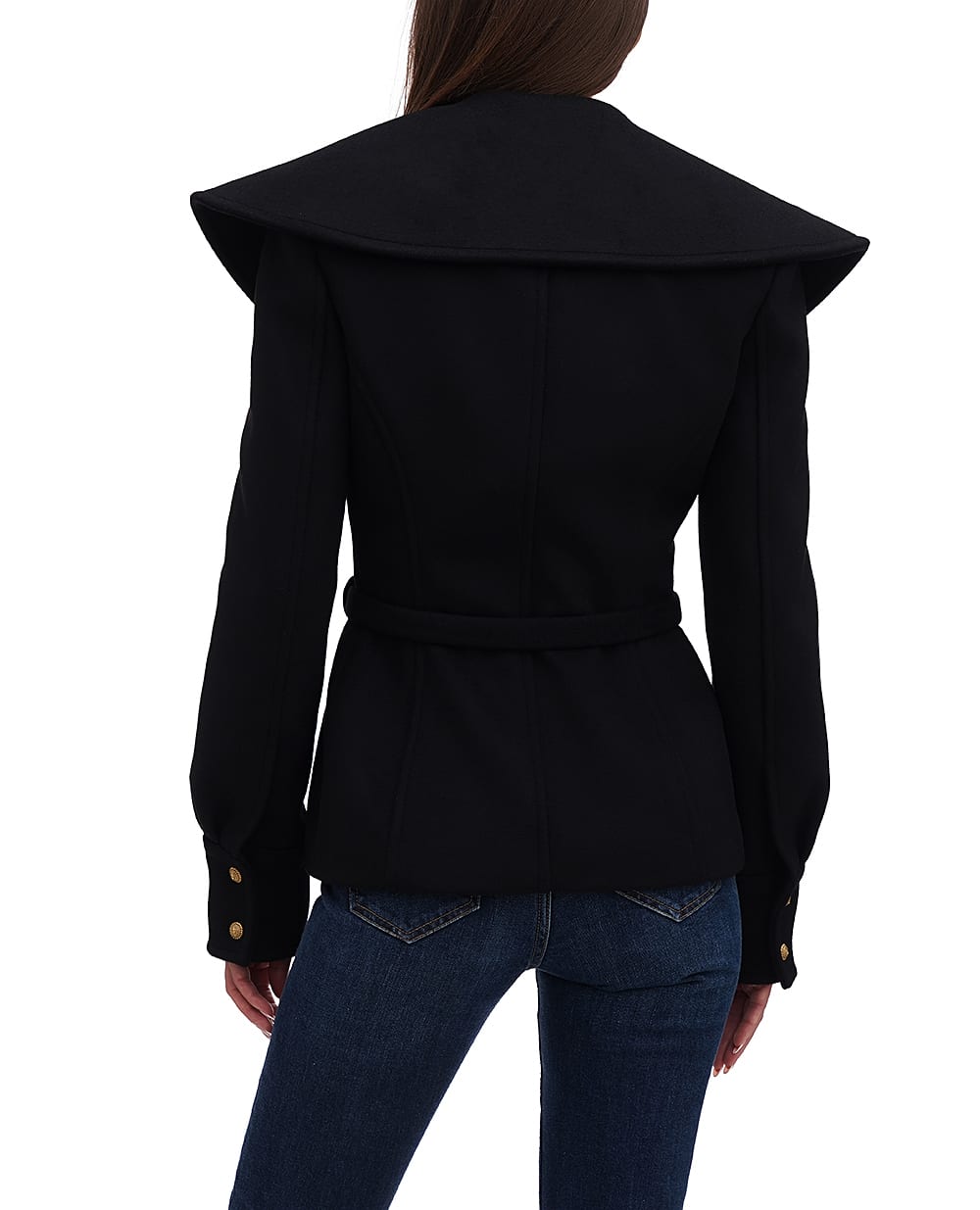 Шерстяное пальто Balmain BF0TE160WB72, черный цвет • Купить в интернет-магазине Kameron