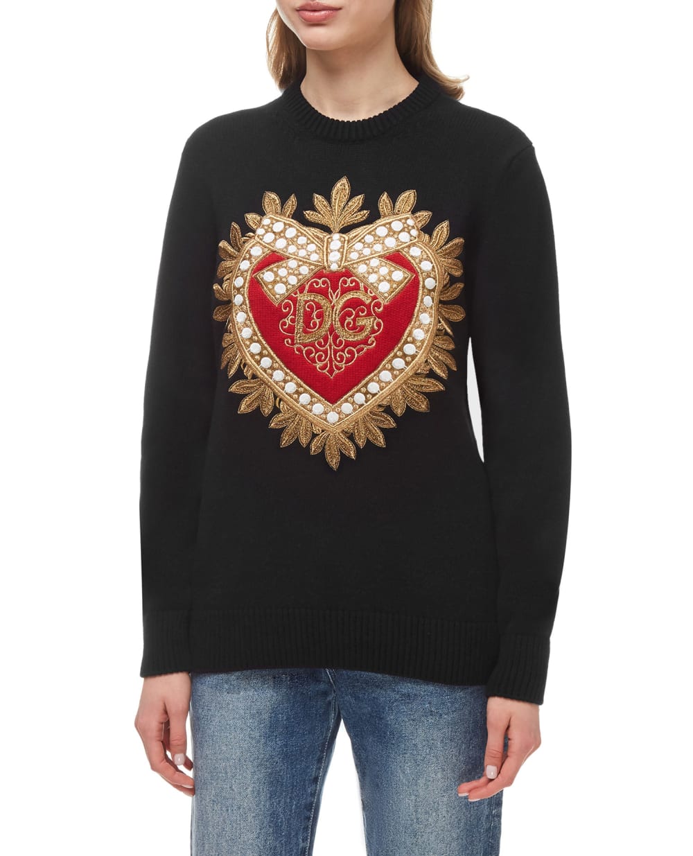 Кашемировый свитер Dolce&Gabbana FX199Z-JAW4D, черный цвет • Купить в интернет-магазине Kameron