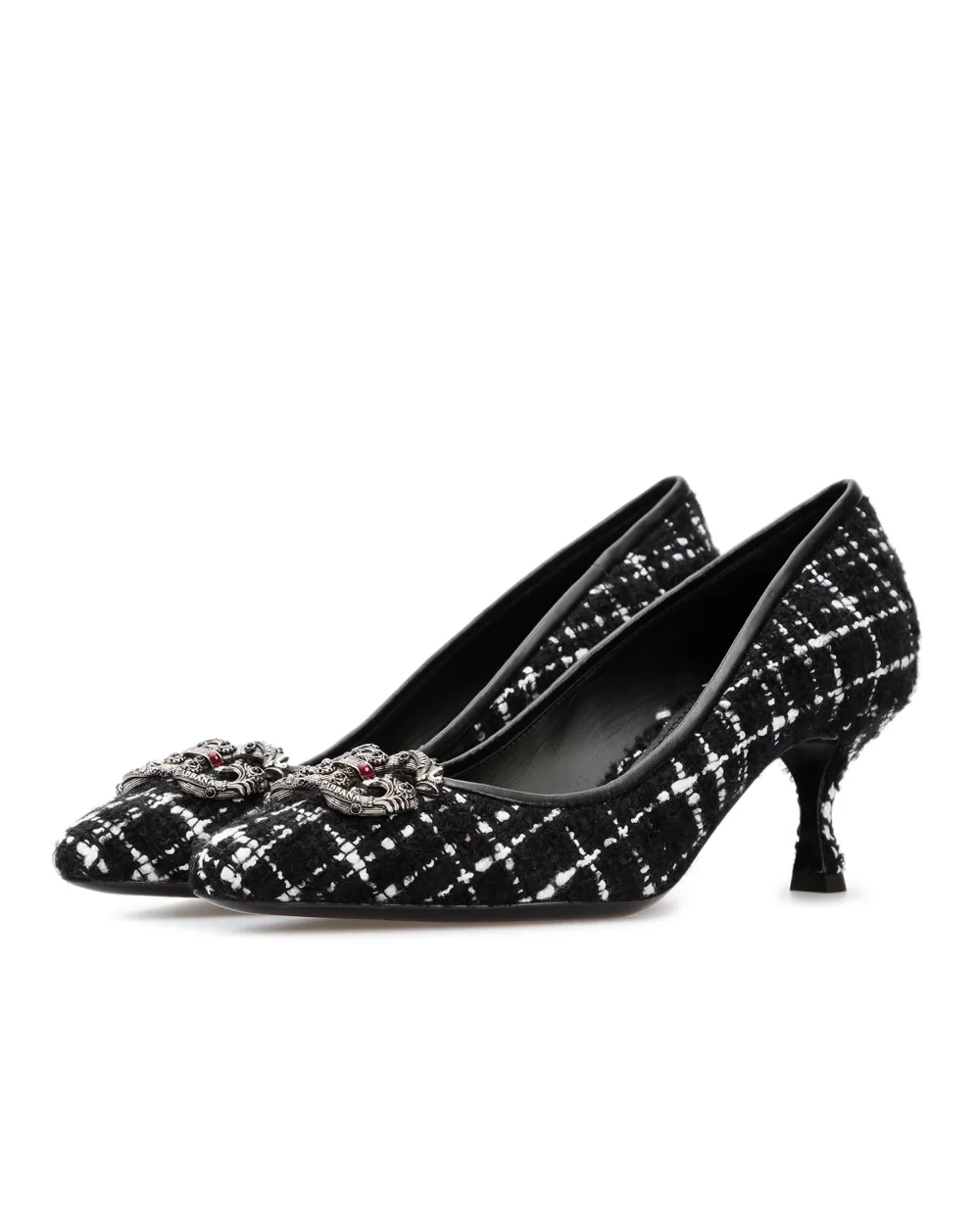 Твидовые лодочки Amore Dolce&Gabbana CD1360-AJ858, черный цвет • Купить в интернет-магазине Kameron