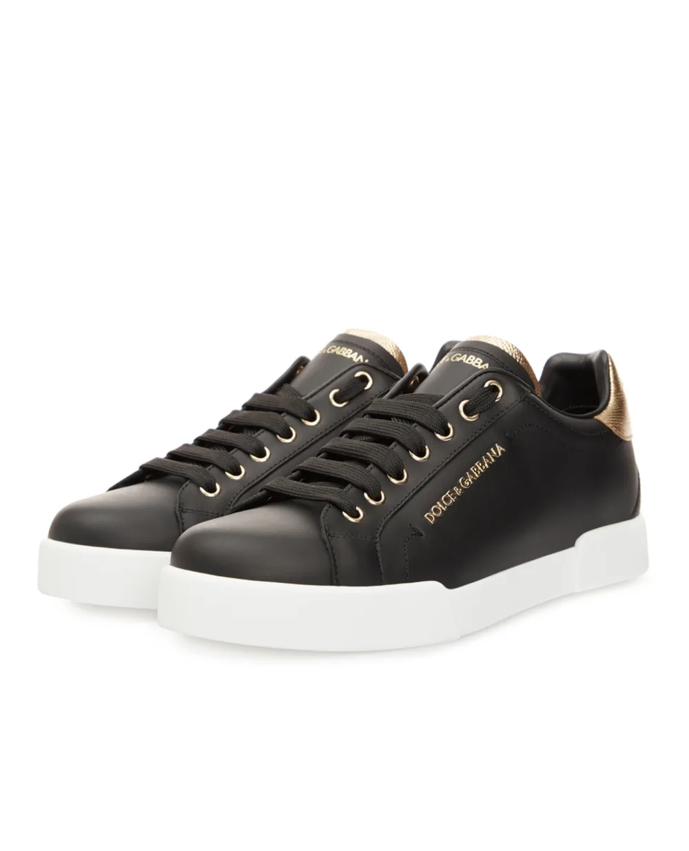 Кеды Portofino из кожи Dolce&Gabbana CK1602-AN298, черный цвет • Купить в интернет-магазине Kameron