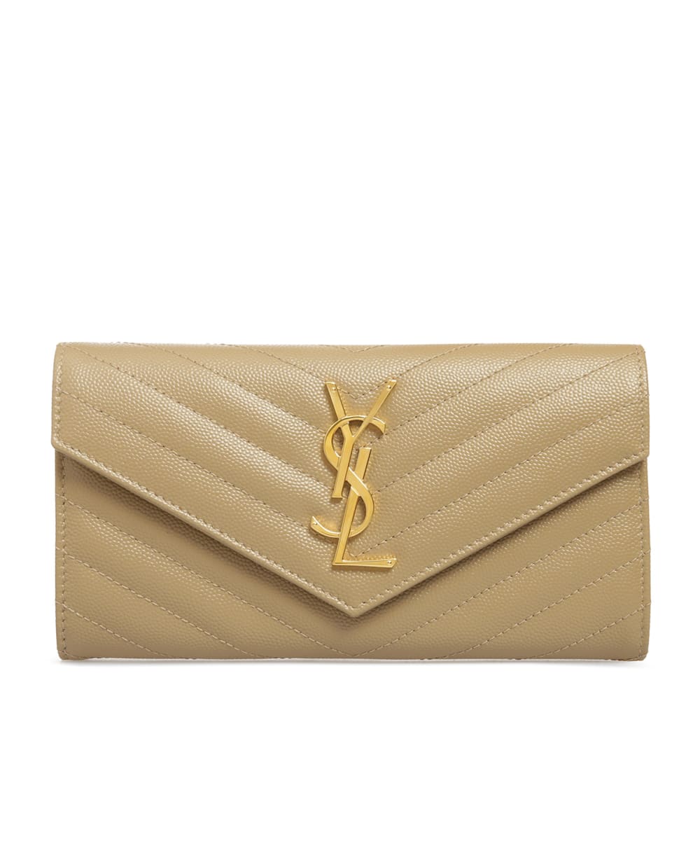 Кожаный кошелек Monogram large Saint Laurent 372264-BOW01-, бежевый цвет • Купить в интернет-магазине Kameron