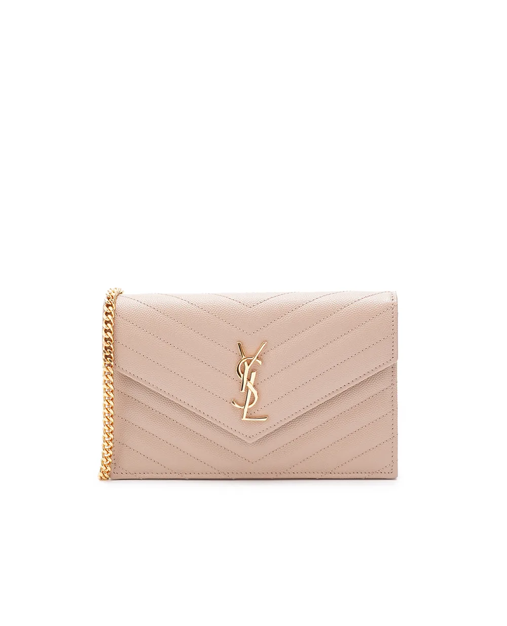 Кожаная сумка Cassandre Chain Wallet Saint Laurent 742920-BOW01, бежевый цвет • Купить в интернет-магазине Kameron