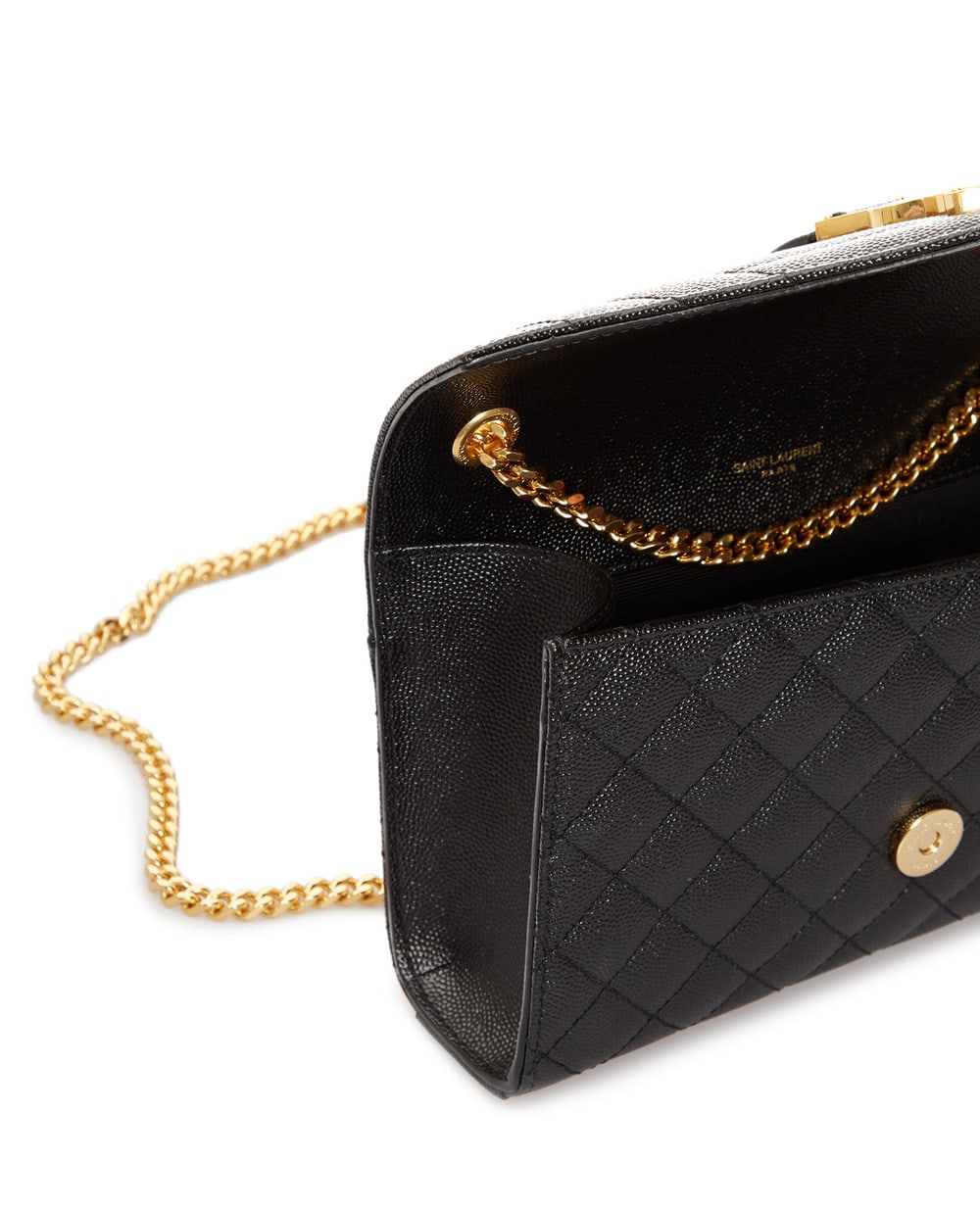 Кожаная сумка Envelope Small Saint Laurent 600195-BOW91, черный цвет • Купить в интернет-магазине Kameron
