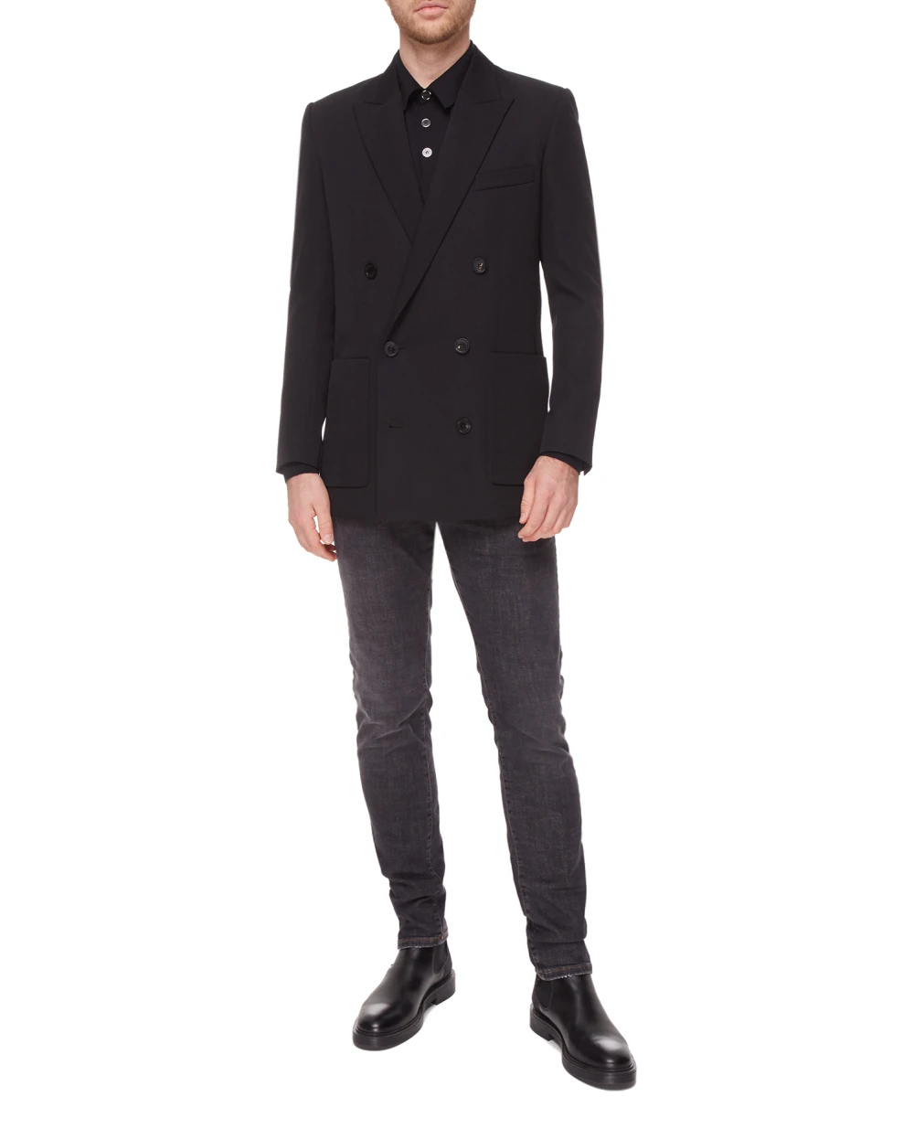 Шерстяной блейзер Balmain YH1SG030WB08, черный цвет • Купить в интернет-магазине Kameron