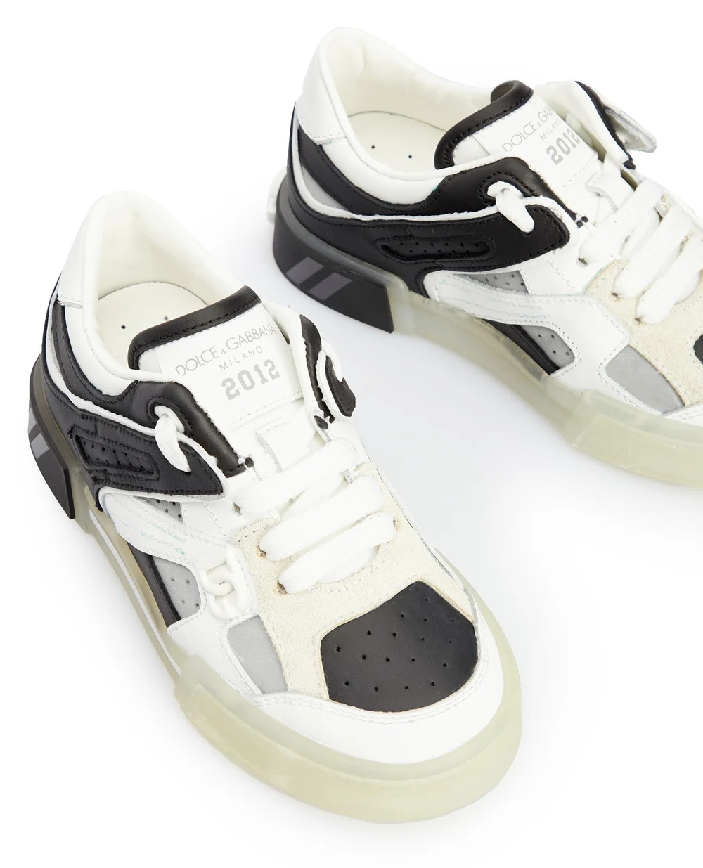 Детские кожаные сникеры Dolce&Gabbana Kids DA5042-AQ711-M, разноцветный цвет • Купить в интернет-магазине Kameron