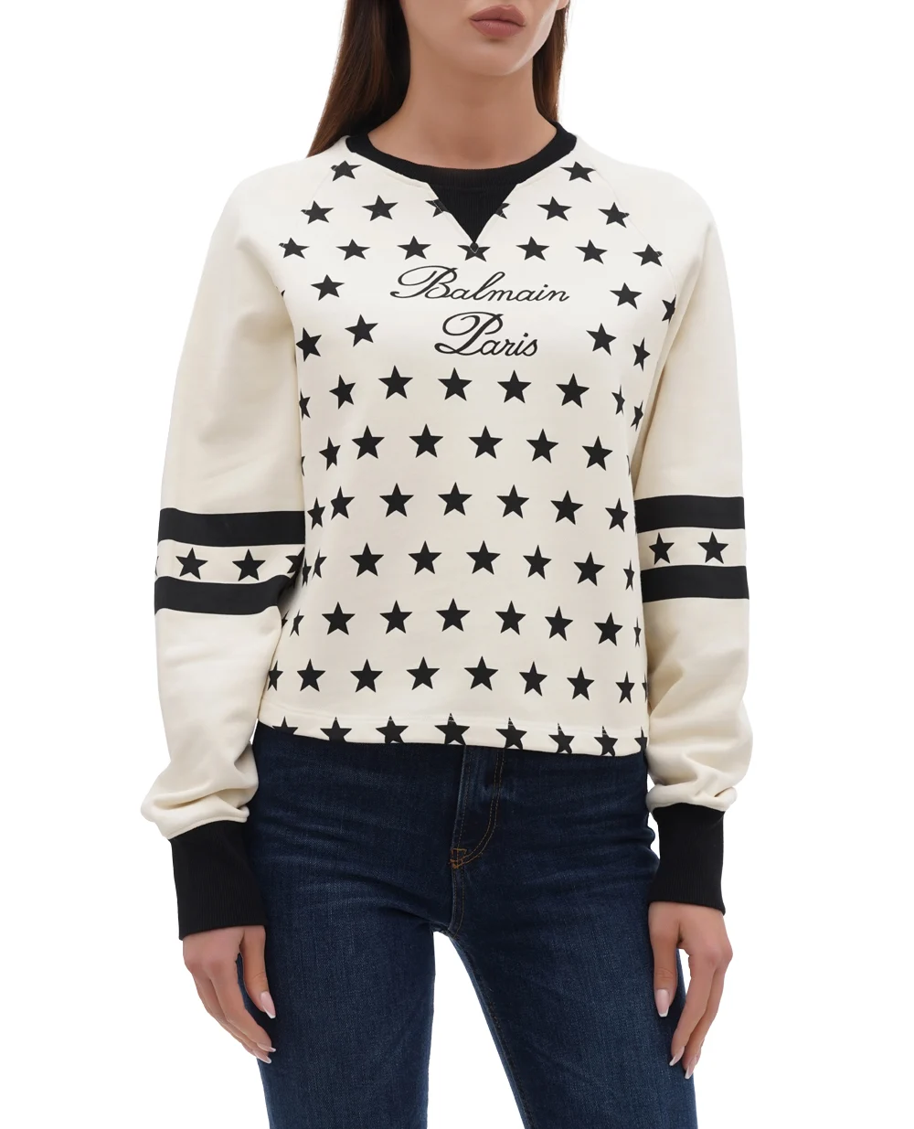 Свитшот Balmain CF1JO066GD27, бежевый цвет • Купить в интернет-магазине Kameron