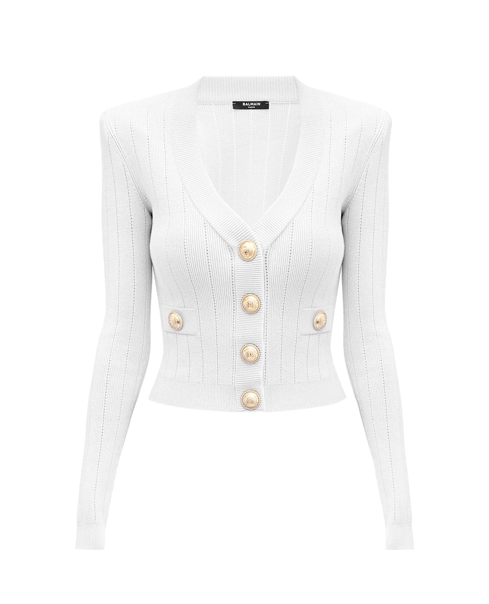 Кардиган Balmain DF1KL007KB07, белый цвет • Купить в интернет-магазине Kameron
