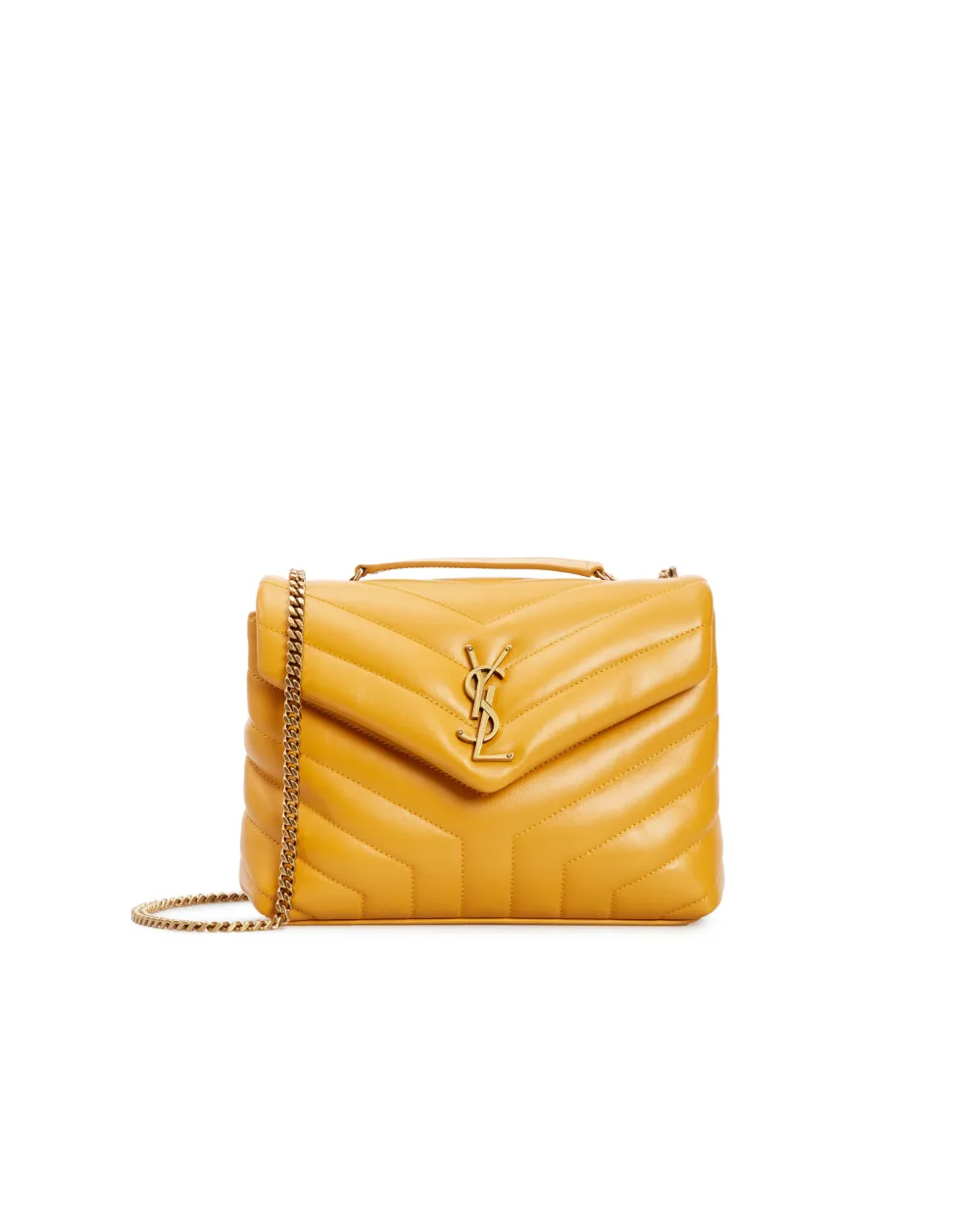 Кожаная сумка Loulou Small Saint Laurent 494699-DV727-, желтый цвет • Купить в интернет-магазине Kameron