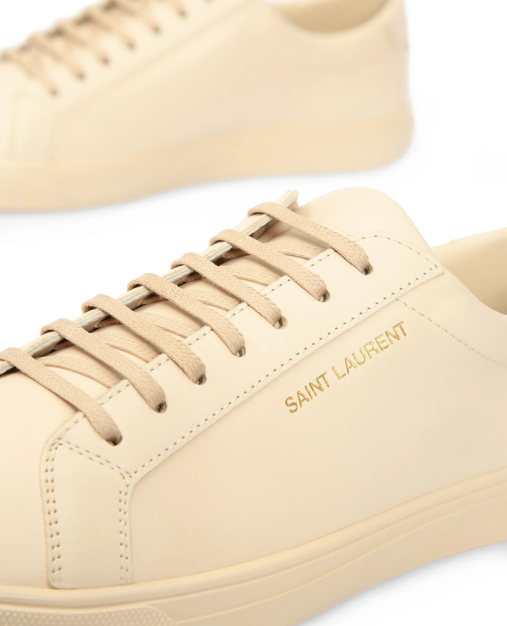 Кожаные сникеры Andy Saint Laurent 606831-0ZS00, бежевый цвет • Купить в интернет-магазине Kameron