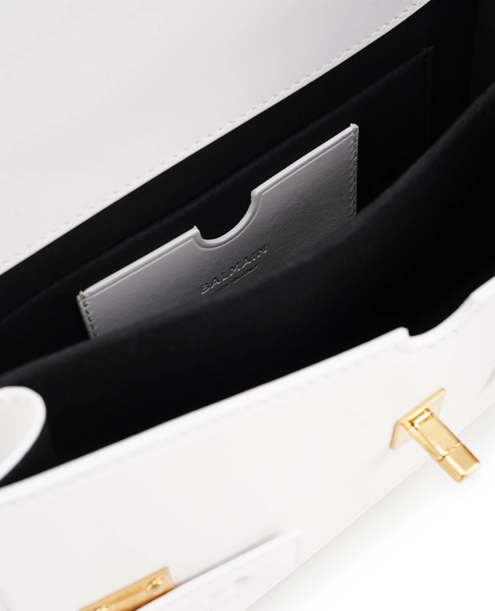 Кожаная сумка B-Buzz Shoulder 24 Balmain CN0DA828LSLX, белый цвет • Купить в интернет-магазине Kameron