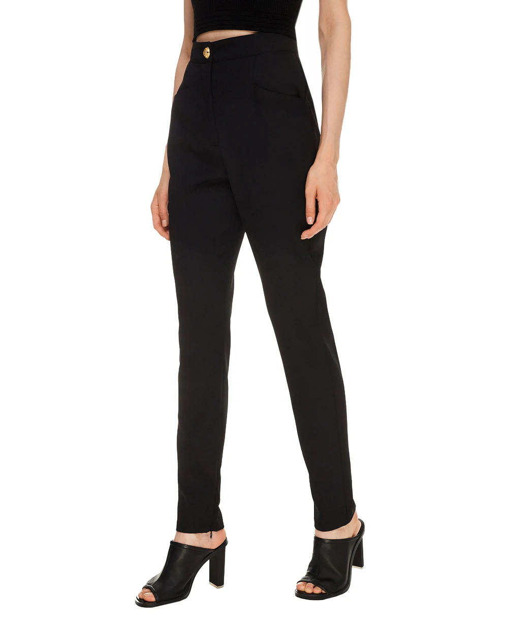 Шерстяные брюки Balmain WF1PD010W097, черный цвет • Купить в интернет-магазине Kameron