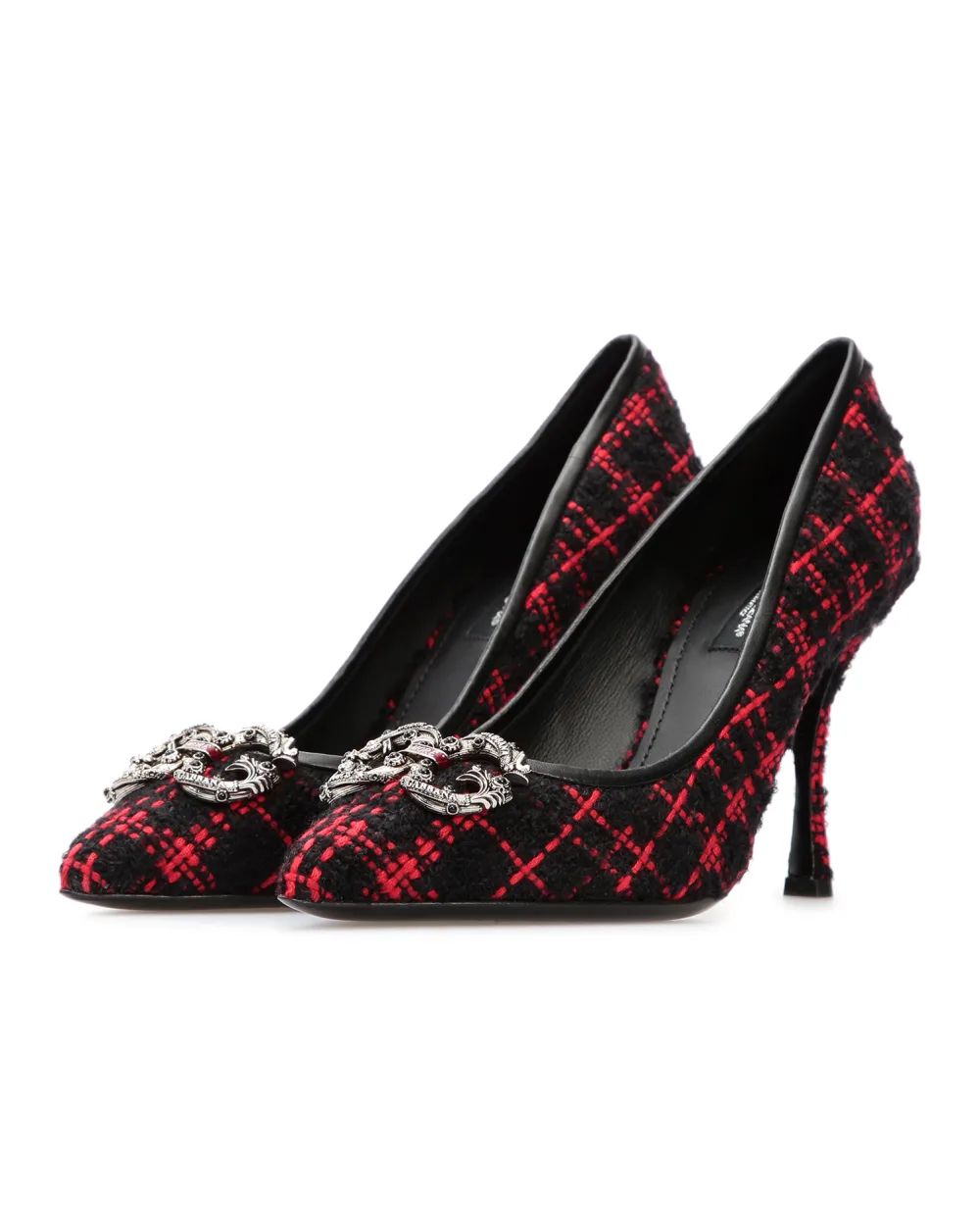Твидовые лодочки Amore Dolce&Gabbana CD1361-AJ859, черный цвет • Купить в интернет-магазине Kameron