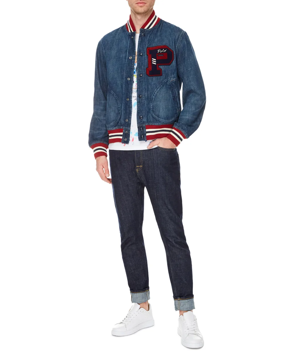 Джинсовый бомбер Polo Ralph Lauren 710857057001, синий цвет • Купить в интернет-магазине Kameron