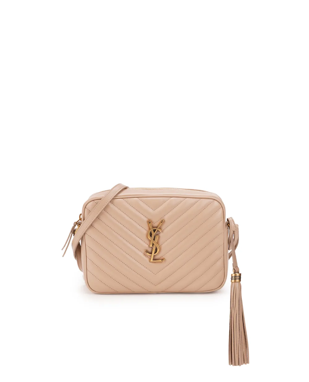 Кожаная сумка Lou Camera Bag Saint Laurent 715232-DV707, бежевый цвет • Купить в интернет-магазине Kameron