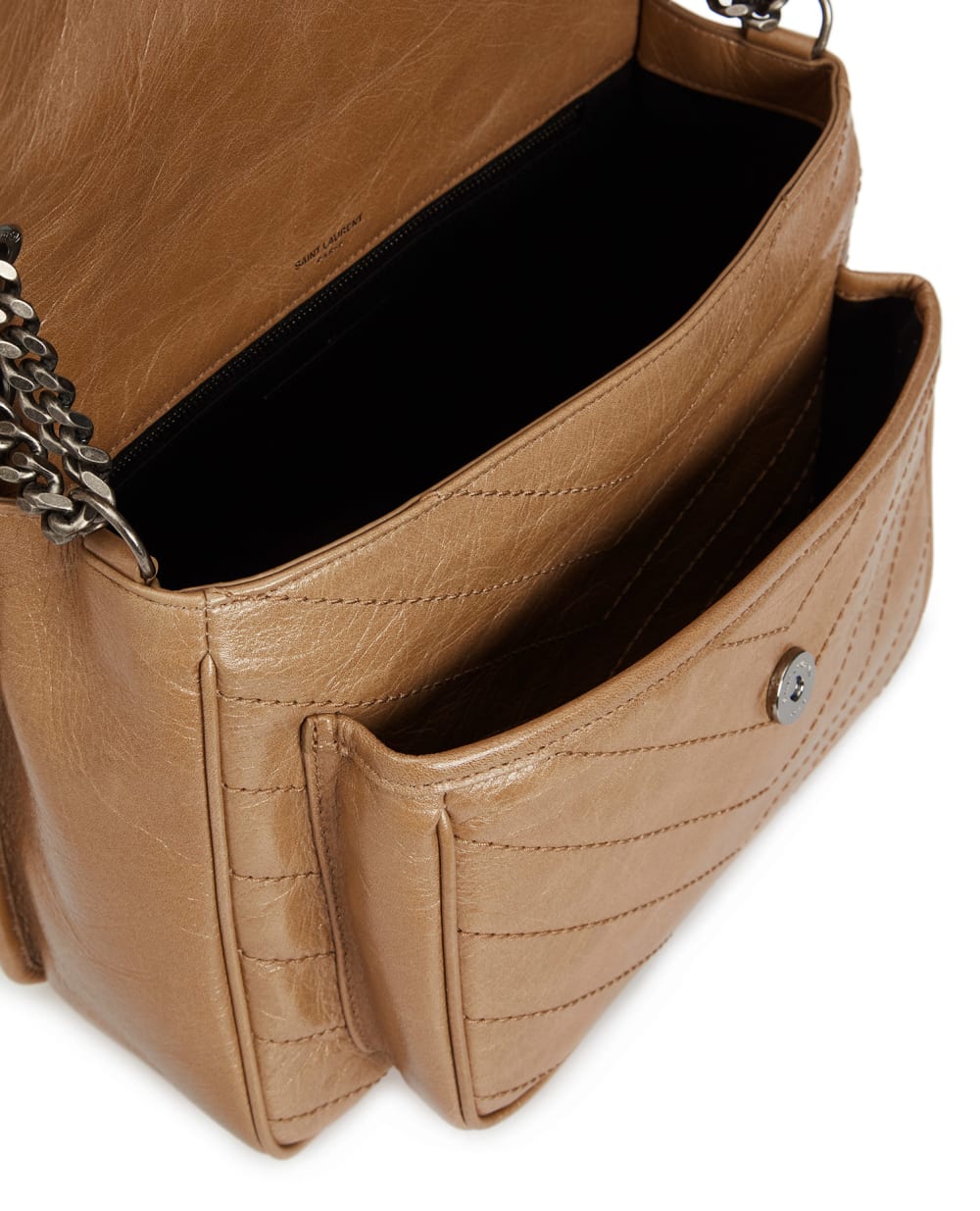 Кожаная сумка Niki Medium Saint Laurent 633158-1YG04, бежевый цвет • Купить в интернет-магазине Kameron