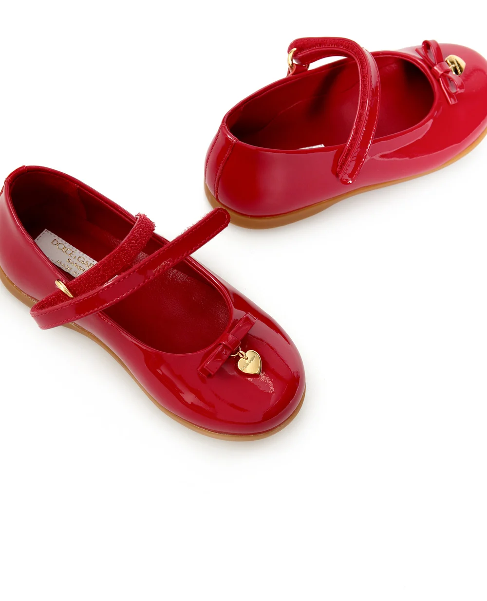 Детские кожаные балетки Dolce&Gabbana Kids D20057-A1328, красный цвет • Купить в интернет-магазине Kameron