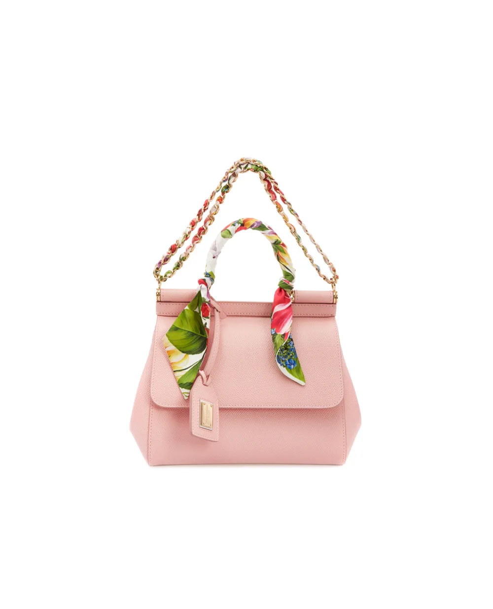 Кожаная сумка Sicily Dolce&Gabbana BB6003-AY153, розовый цвет • Купить в интернет-магазине Kameron