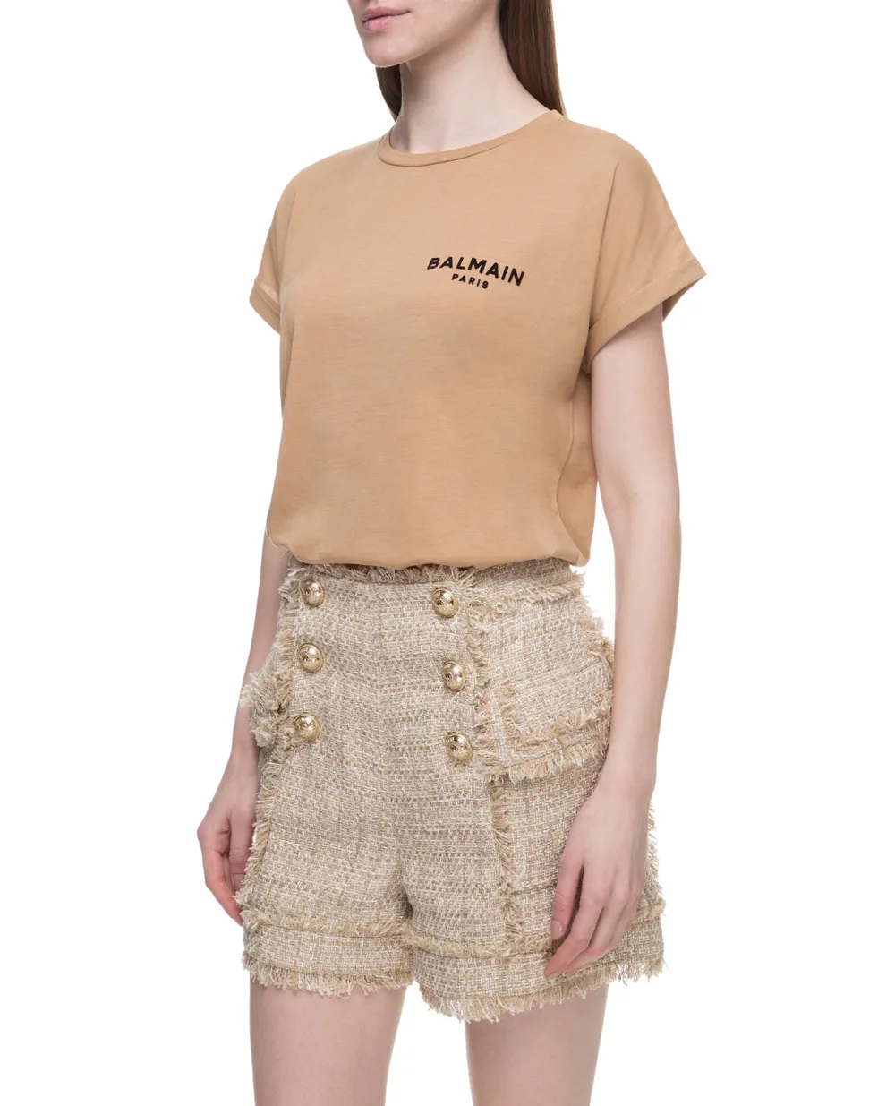 Футболка Balmain TF11351I382, бежевый цвет • Купить в интернет-магазине Kameron