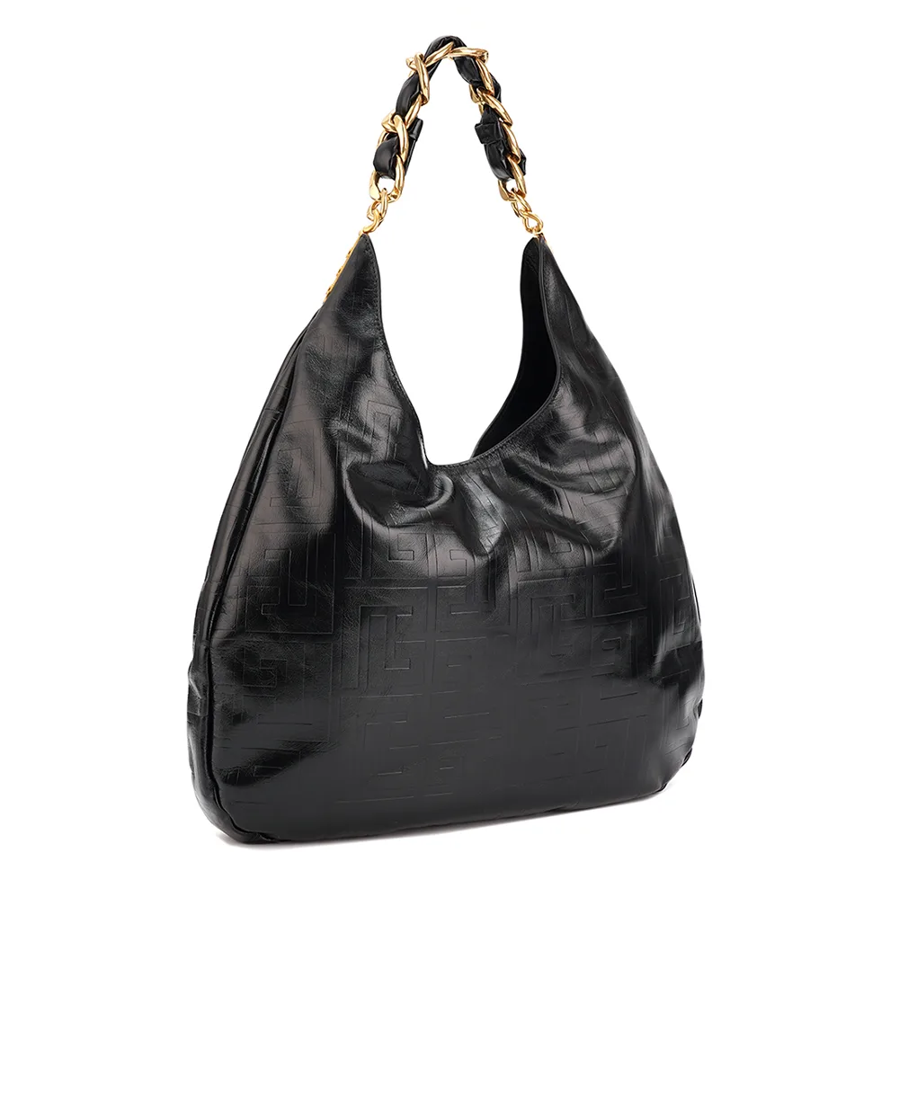 Кожаная сумка 1945 Soft Hobo Large Balmain DN1BT929LETF, черный цвет • Купить в интернет-магазине Kameron