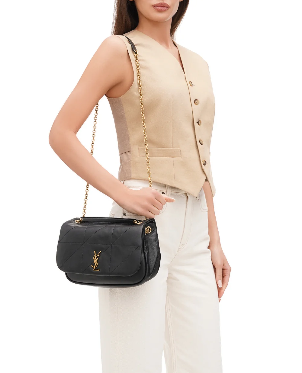 Кожаная сумка Jamie Small Saint Laurent 763475-AAB32, черный цвет • Купить в интернет-магазине Kameron