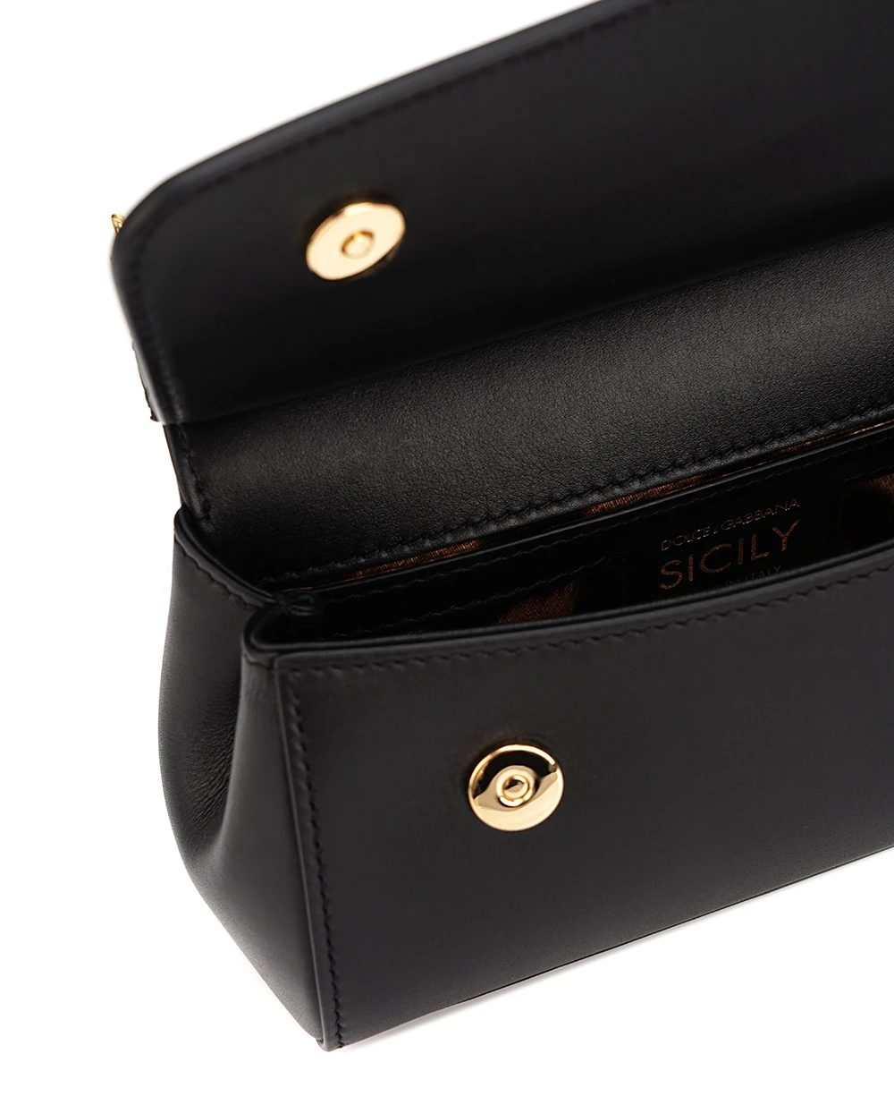 Шкіряна сумка Sicily Small Dolce&Gabbana BB7116-AN767, чорний колір • Купити в інтернет-магазині Kameron