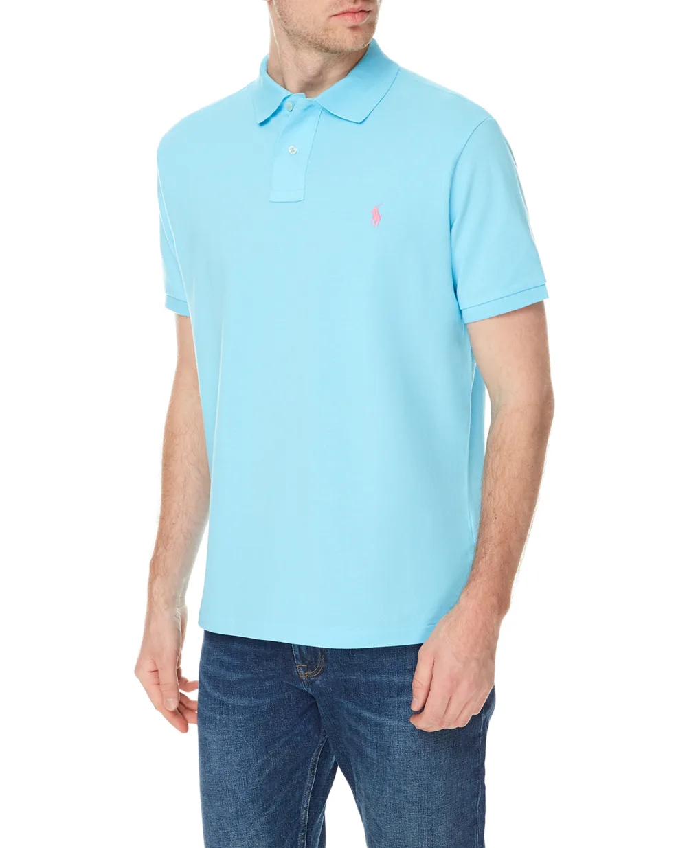 Поло Mesh Polo Ralph Lauren 710782592023, голубой цвет • Купить в интернет-магазине Kameron