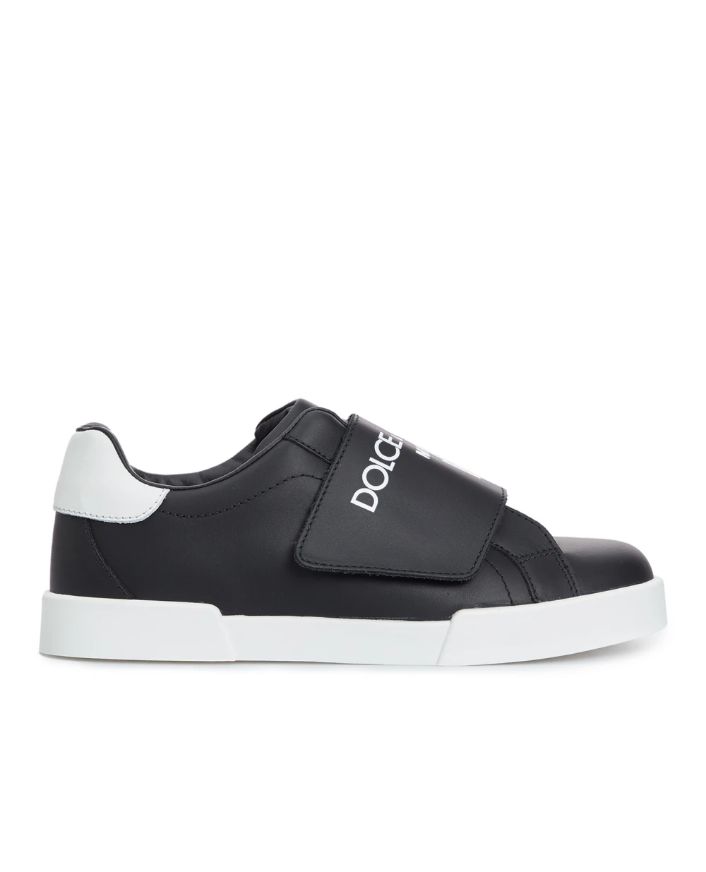 Детские кожаные сникеры Dolce&Gabbana Kids DA5057-AP884-S, черный цвет • Купить в интернет-магазине Kameron