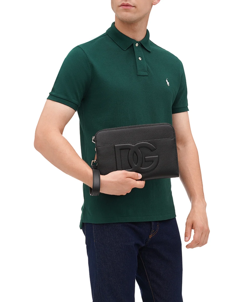 Кожаная барсетка Dolce&Gabbana BM2338-A8034, черный цвет • Купить в интернет-магазине Kameron