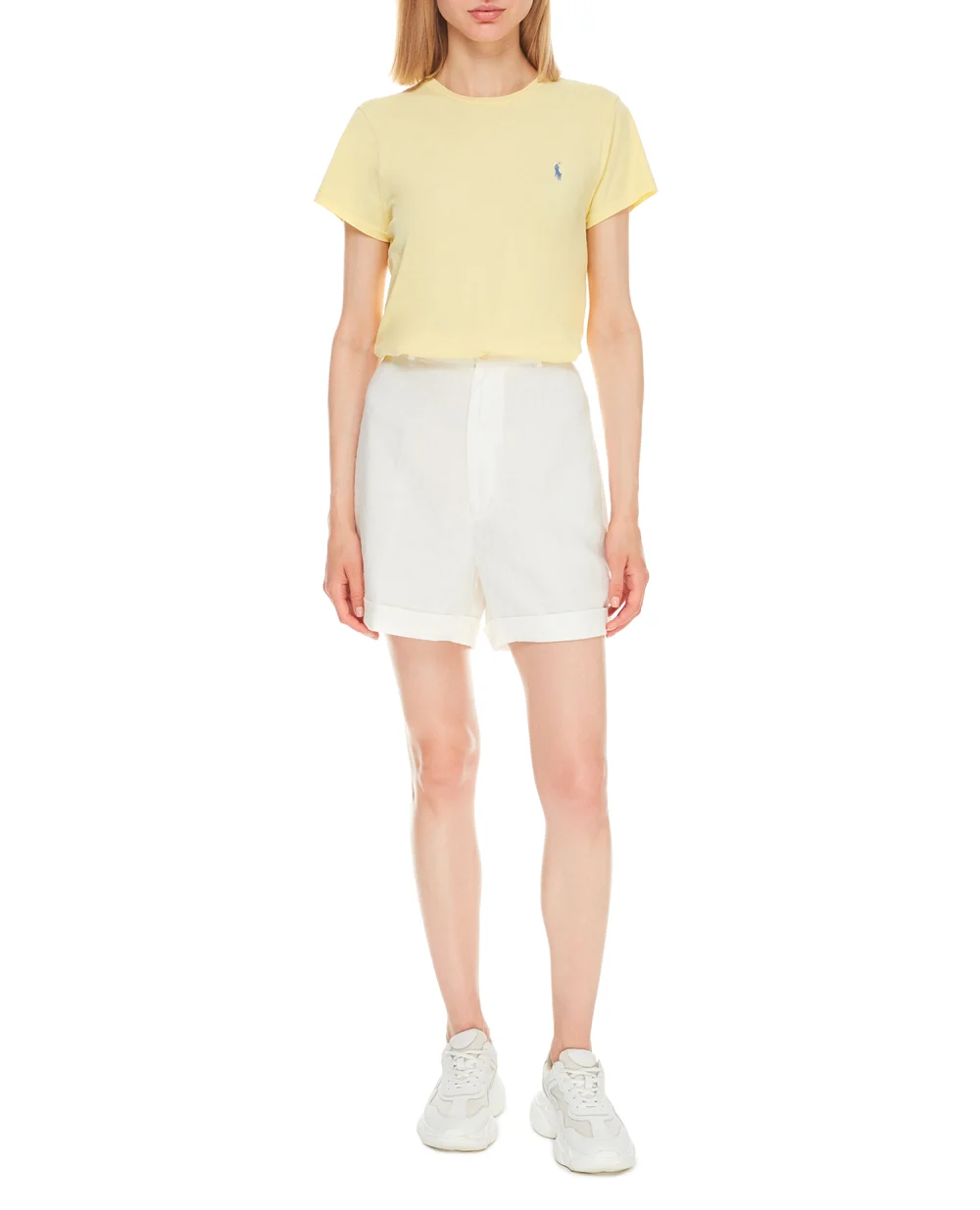 Льняные шорты Polo Ralph Lauren 211837988001, белый цвет • Купить в интернет-магазине Kameron