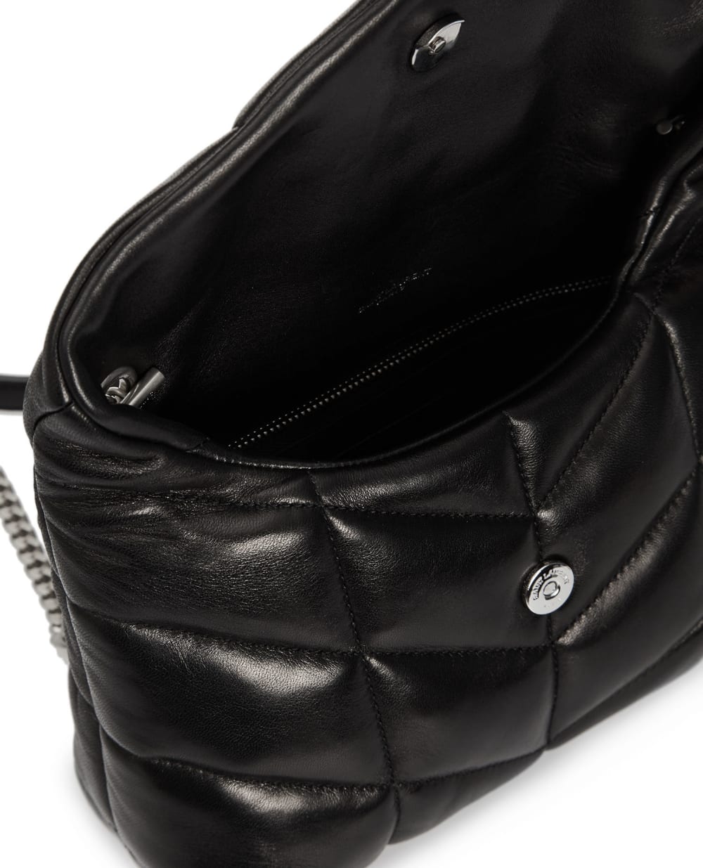Кожаная сумка Puffer Saint Laurent 620333-1EL00, черный цвет • Купить в интернет-магазине Kameron