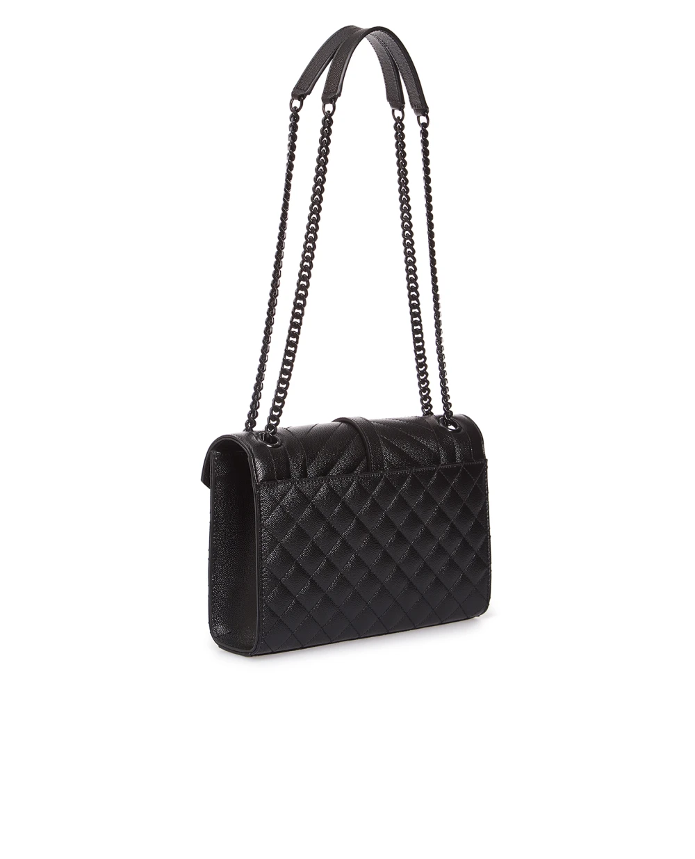 Кожаная сумка Envelope Saint Laurent 600185-BOW98, черный цвет • Купить в интернет-магазине Kameron