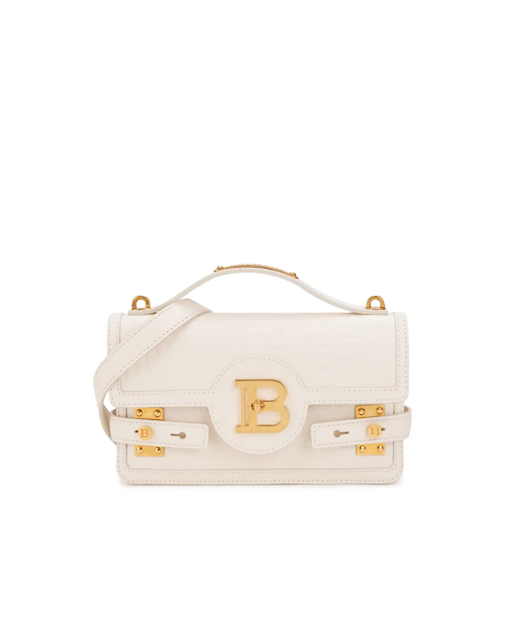 Кожаная сумка B-Buzz Balmain BN1DA829LPSE, белый цвет • Купить в интернет-магазине Kameron