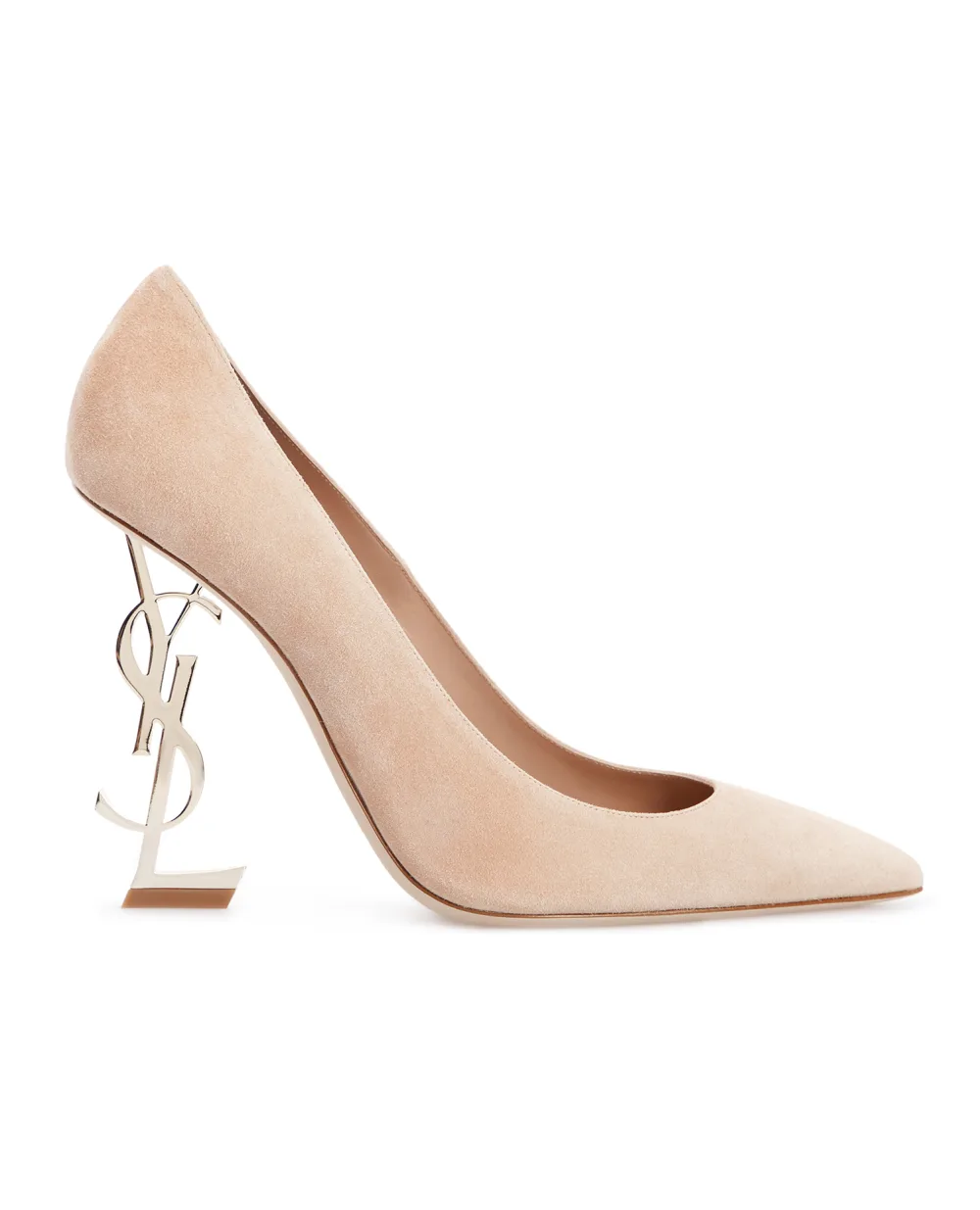 Замшевые лодочки Opyum Saint Laurent 472011-0LIJJ, бежевый цвет • Купить в интернет-магазине Kameron