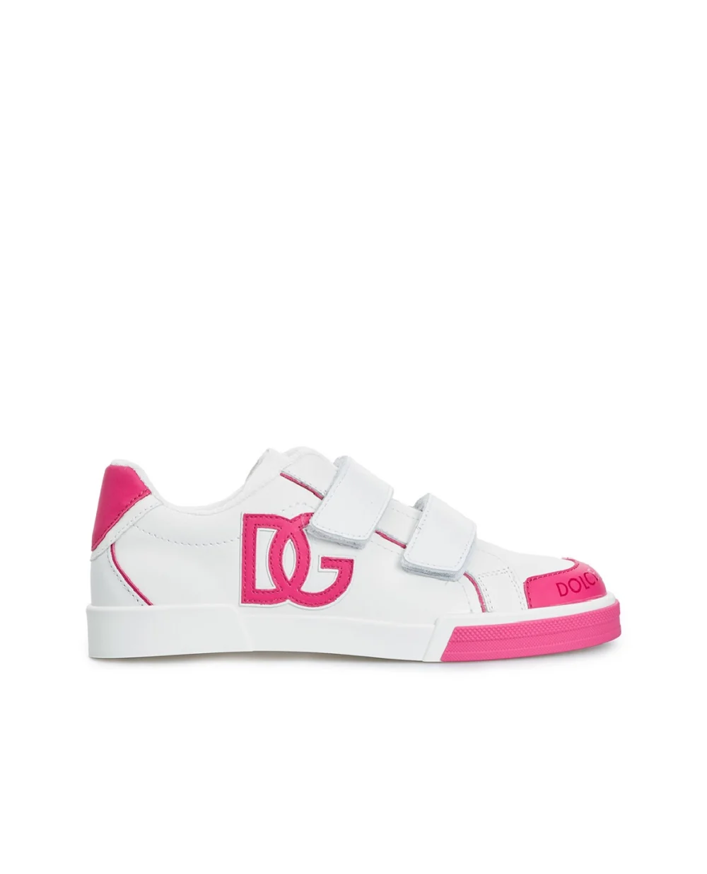 Детские кожаные кеды Dolce&Gabbana Kids DA5133-A3394-M, белый цвет • Купить в интернет-магазине Kameron