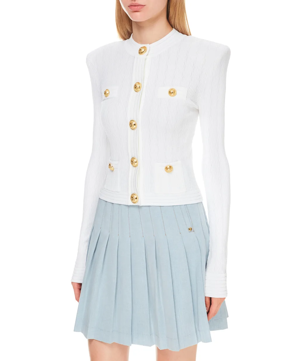 Кардиган Balmain WF1KL005K211, белый цвет • Купить в интернет-магазине Kameron