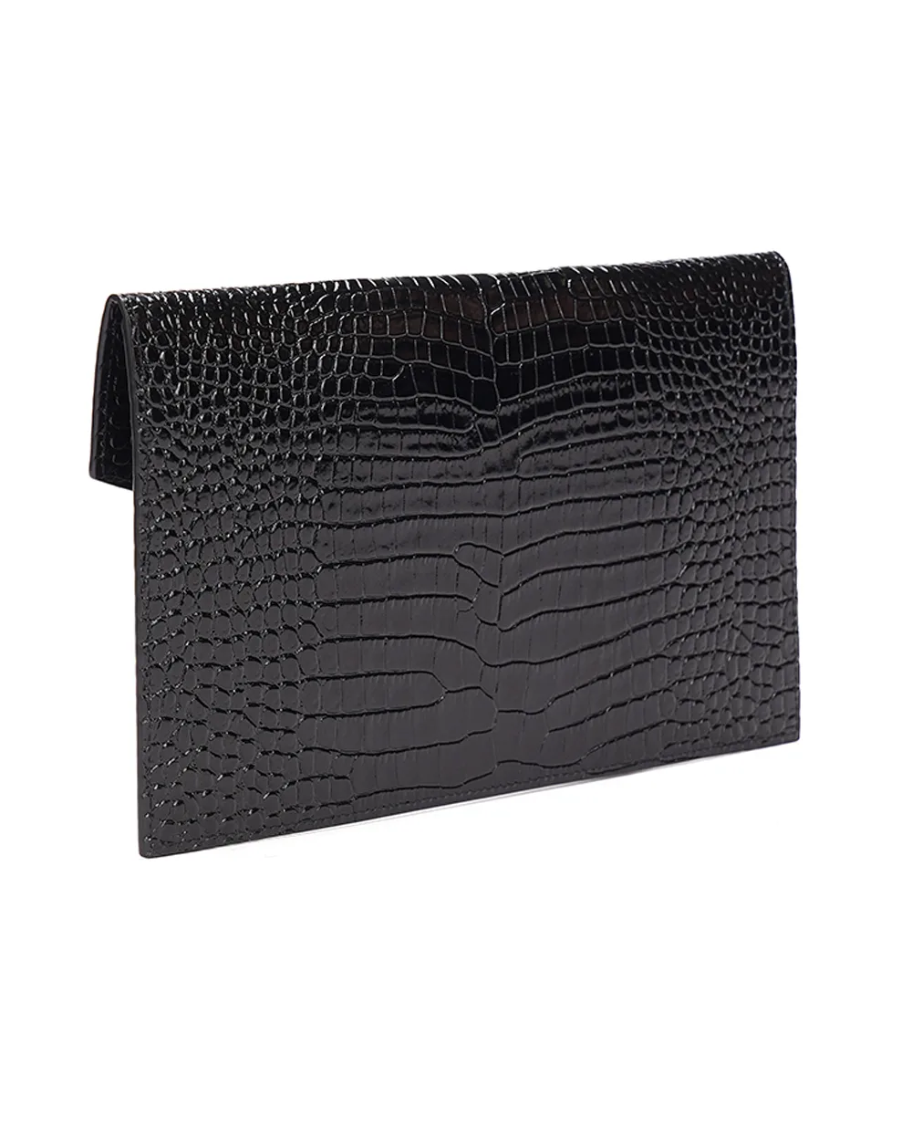 Кожаный клатч Uptown Saint Laurent 565739-DND0N, черный цвет • Купить в интернет-магазине Kameron