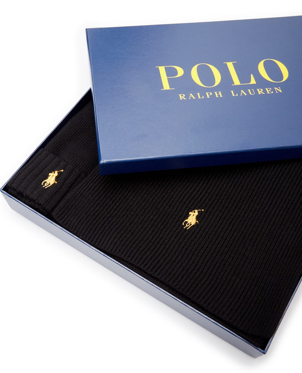 Подарочный набор (шапка, шарф) Polo Ralph Lauren 710814853006, черный цвет • Купить в интернет-магазине Kameron