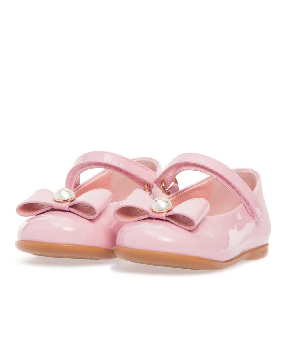 Детские лаковые балетки Dolce&Gabbana Kids D20068-A1328, розовый цвет • Купить в интернет-магазине Kameron