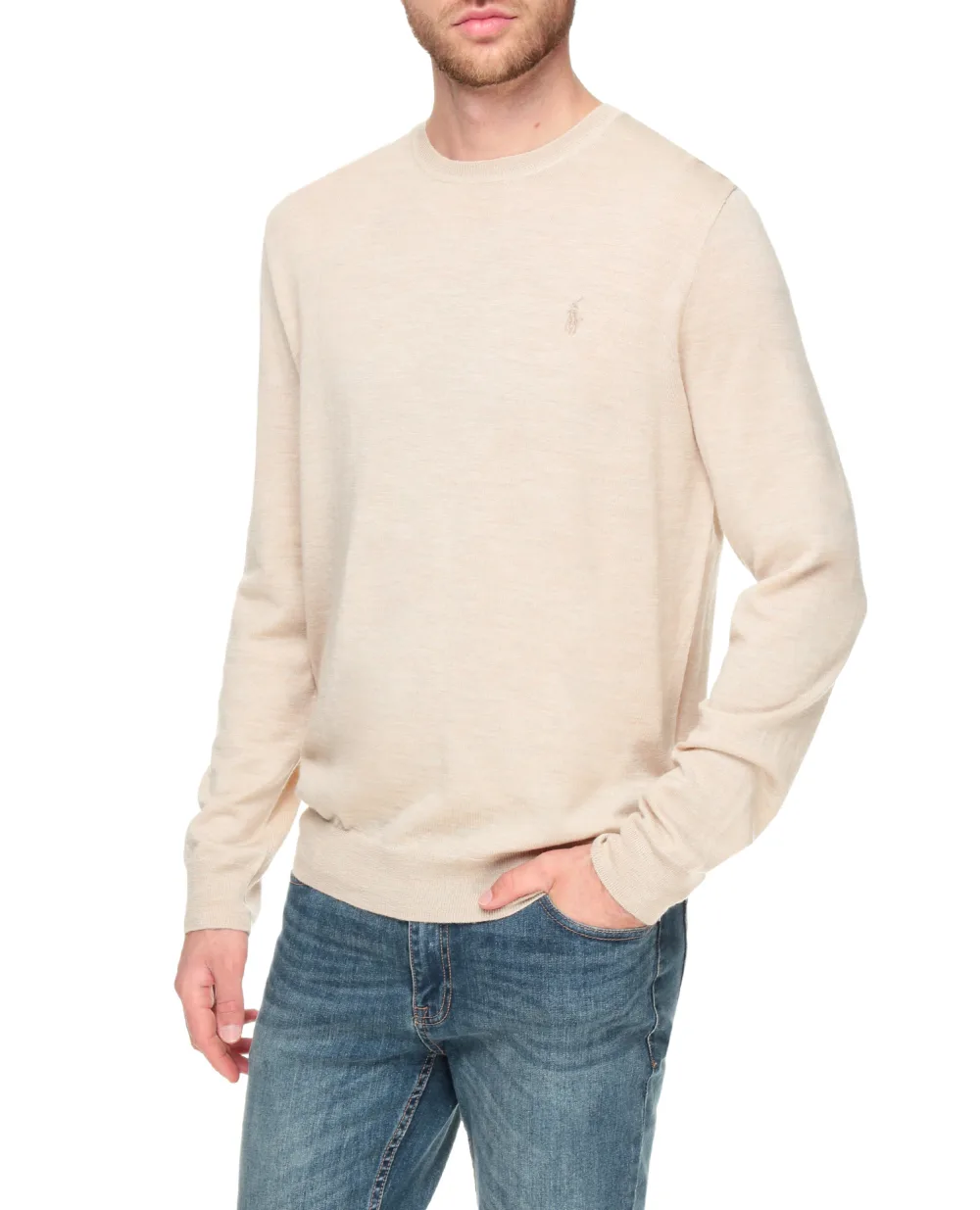 Шерстяной джемпер Polo Ralph Lauren 710714346025, бежевый цвет • Купить в интернет-магазине Kameron