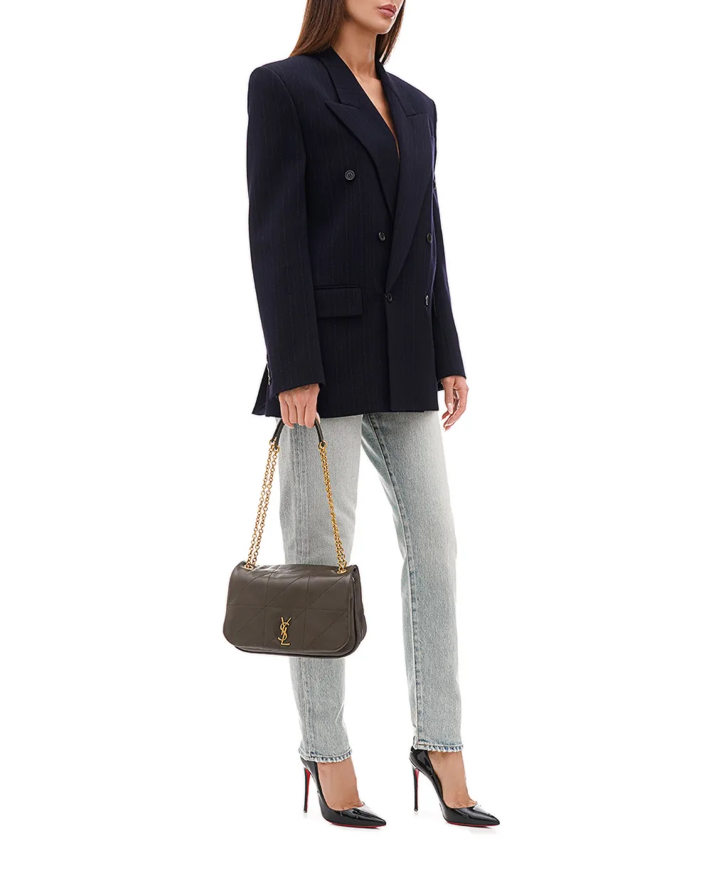 Кожаная сумка Jamie Small Saint Laurent 763475-AAB32, коричневый цвет • Купить в интернет-магазине Kameron